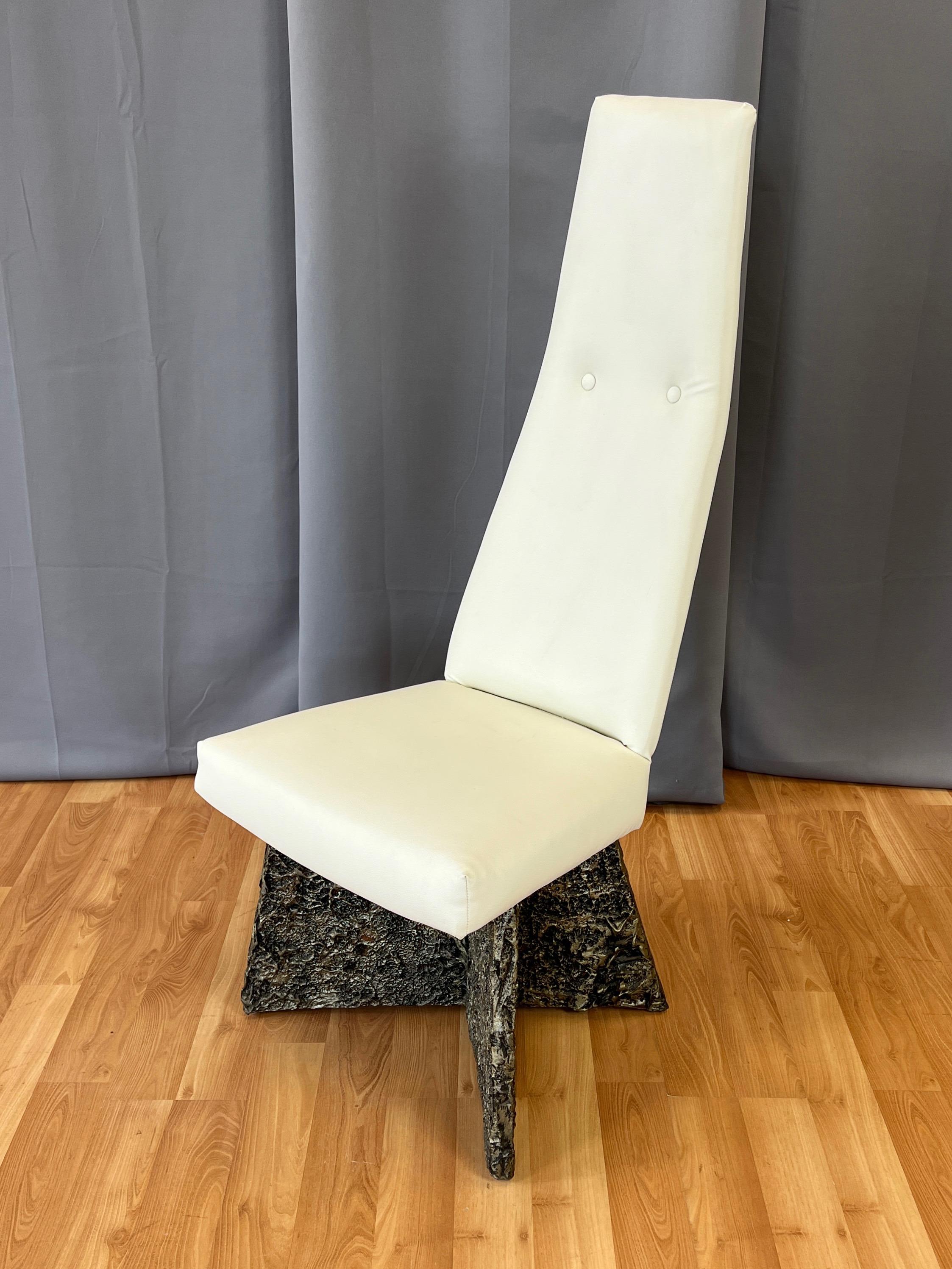 Adrian Pearsall for Craft Associates Brutalist High Back Side Chair, Late 1960s For Sale 5