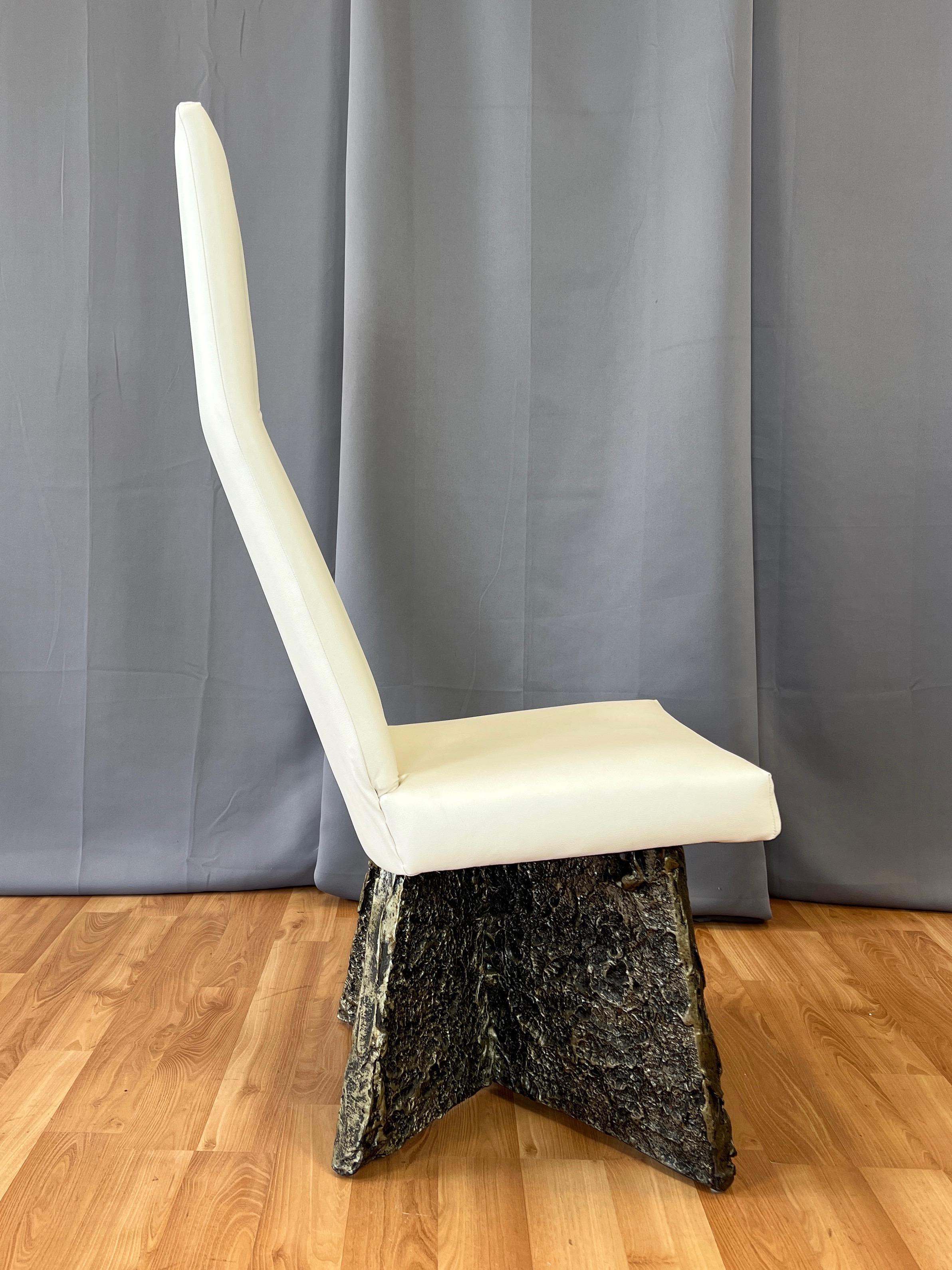 Adrian Pearsall for Craft Associates Brutalist High Back Side Chair, Late 1960s In Good Condition For Sale In San Francisco, CA