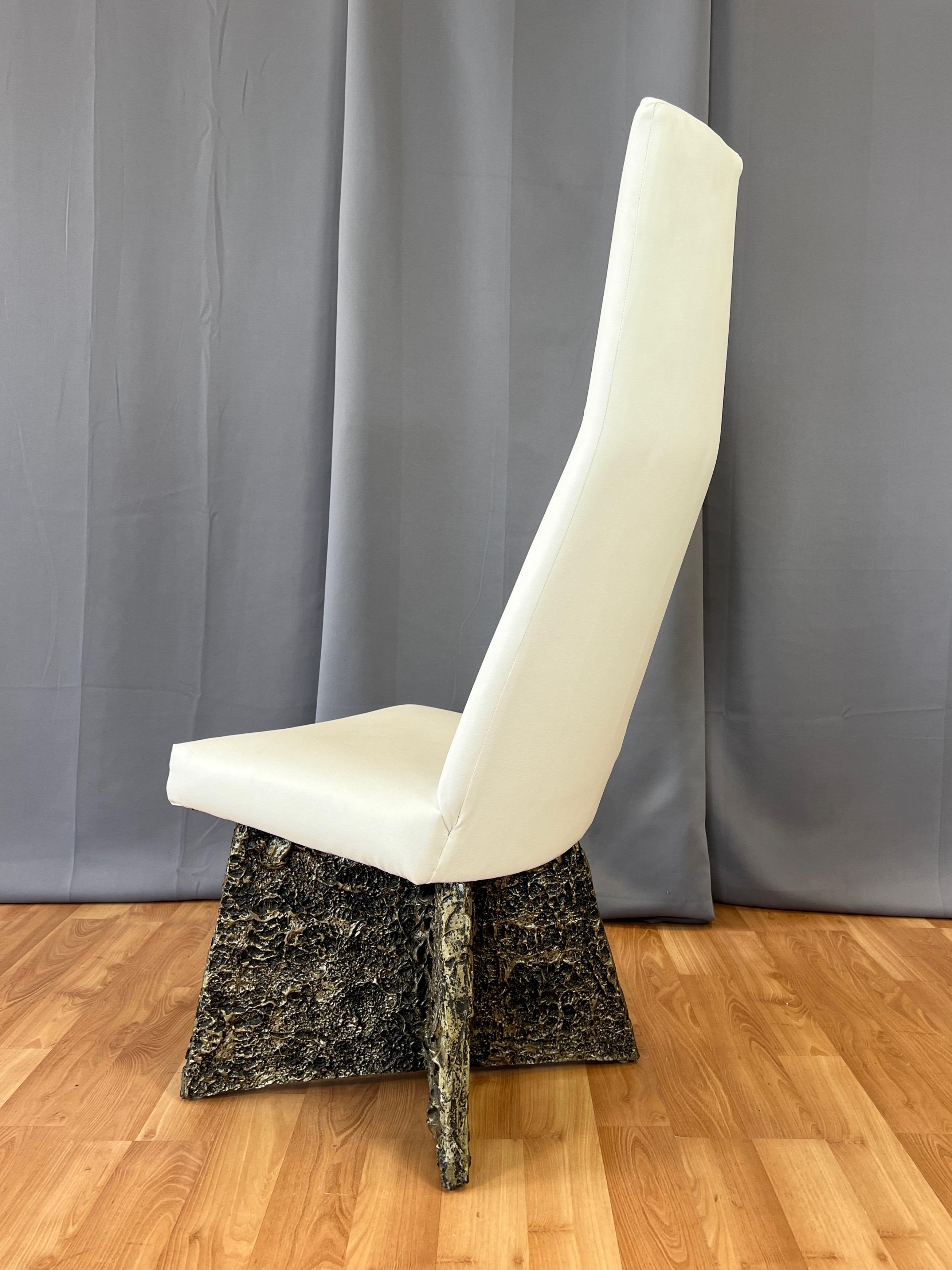 Adrian Pearsall für Craft Associates Brutalistischer Beistellstuhl mit hoher Rückenlehne, Ende der 1960er Jahre (Kunstleder) im Angebot