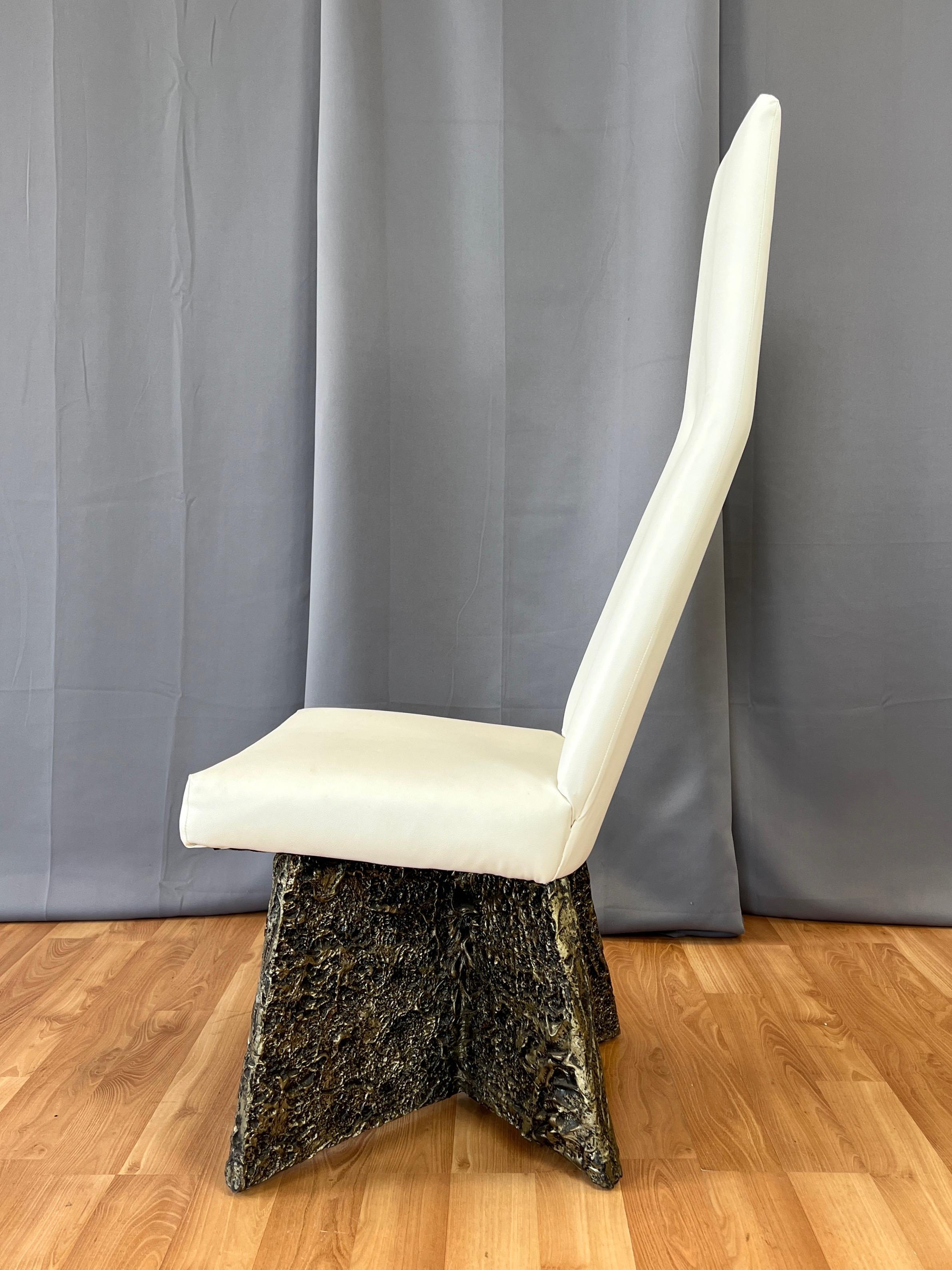 Adrian Pearsall for Craft Associates Brutalist High Back Side Chair, Late 1960s For Sale 2