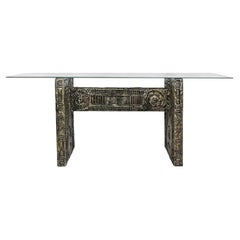 Adrian Pearsall for Craft Associates Brutalist Metal & Glass Dining Table