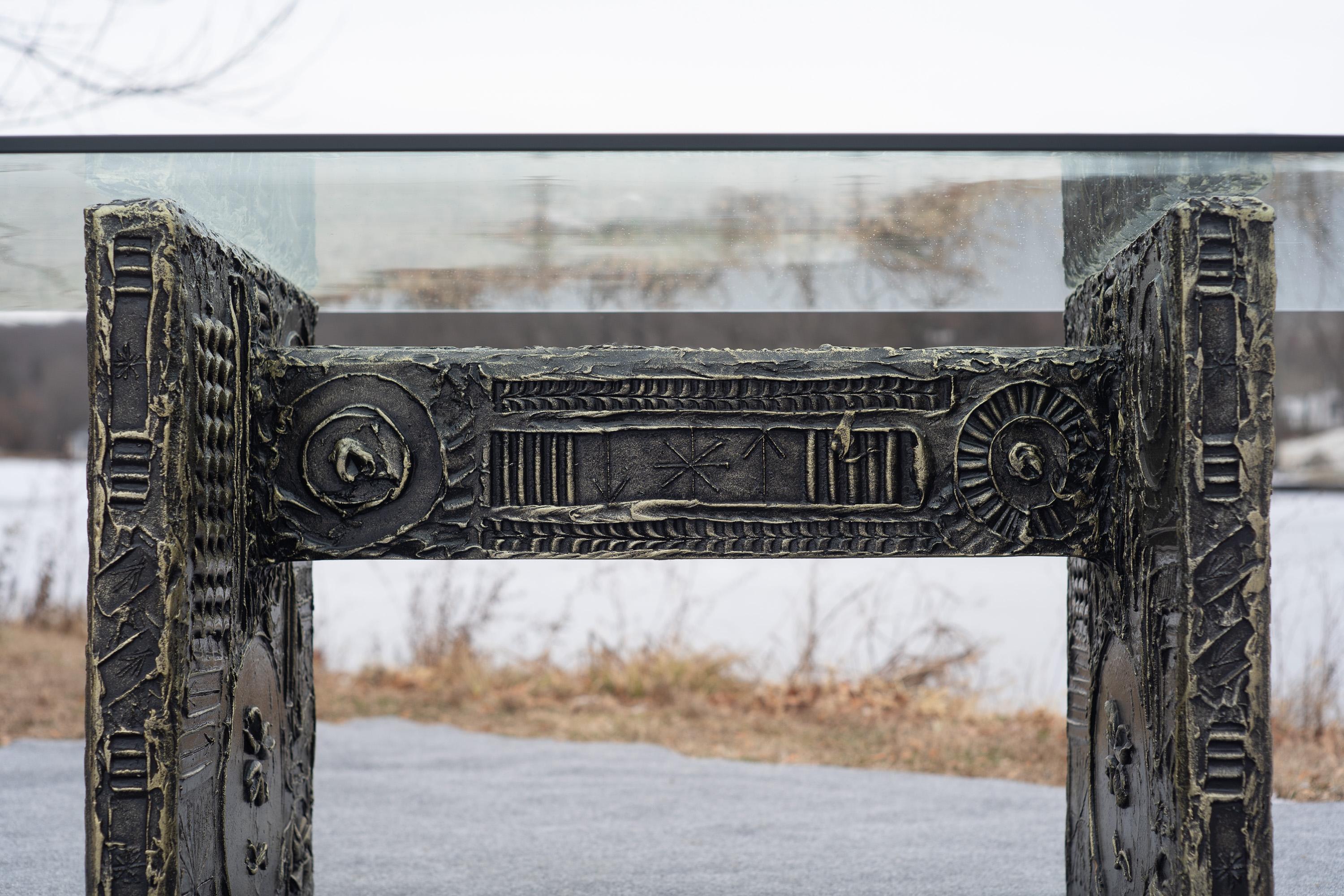 Adrian Pearsall for Craft Associates Brutalist Resin & Glass Dining Table For Sale 5