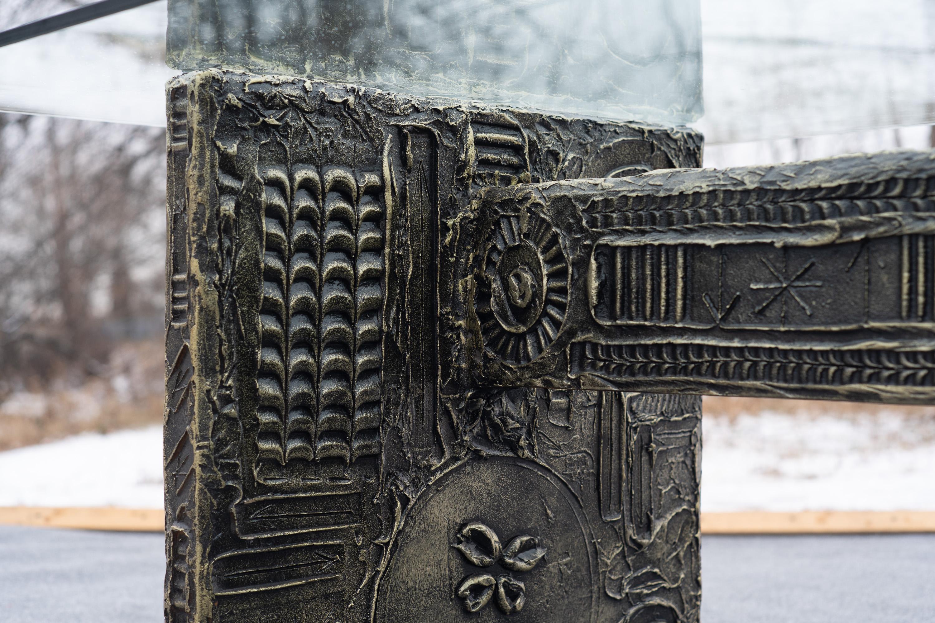 Adrian Pearsall for Craft Associates Brutalist Resin & Glass Dining Table For Sale 6