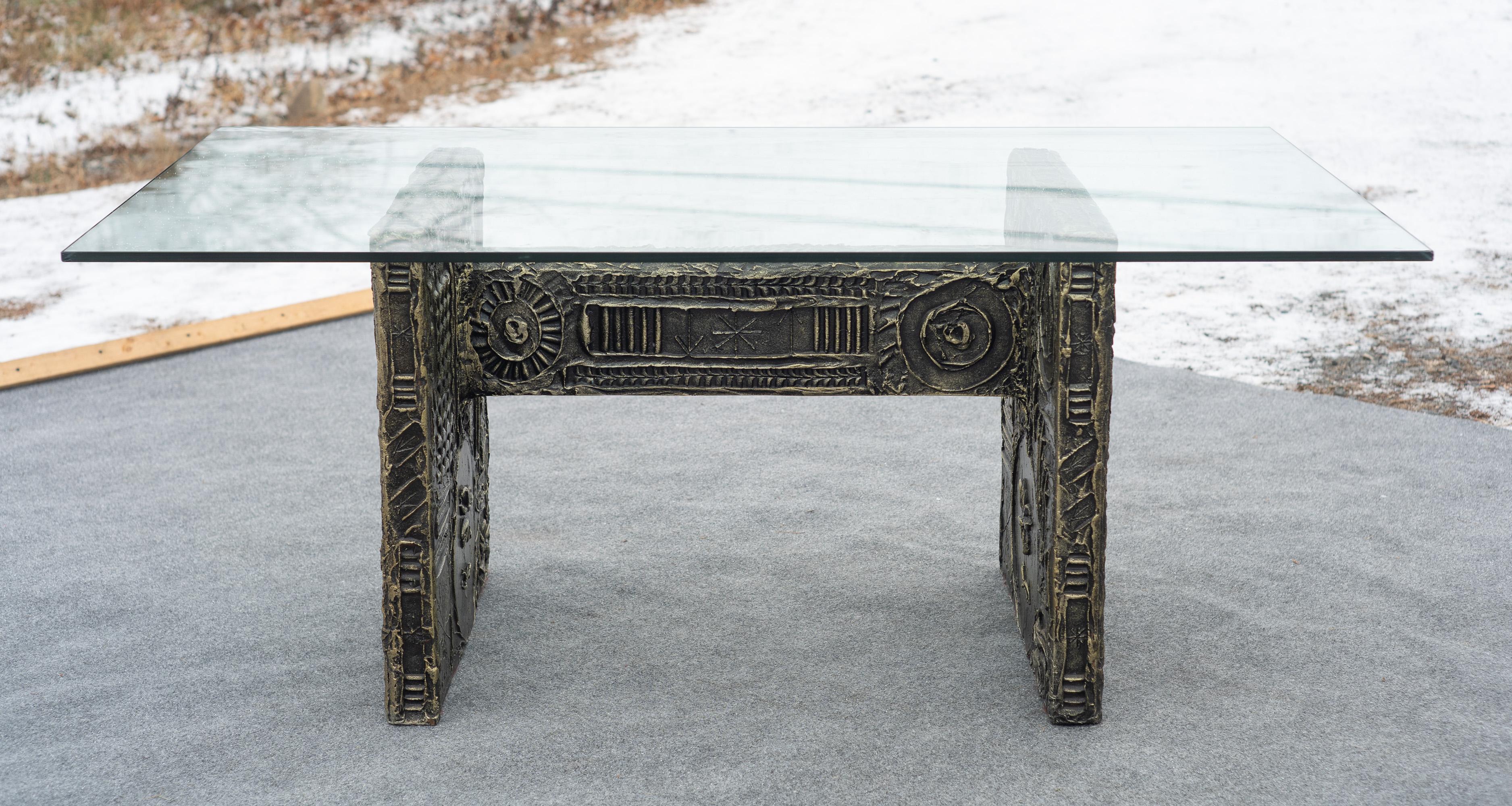 Mid-Century Modern Adrian Pearsall for Craft Associates Brutalist Resin & Glass Dining Table For Sale