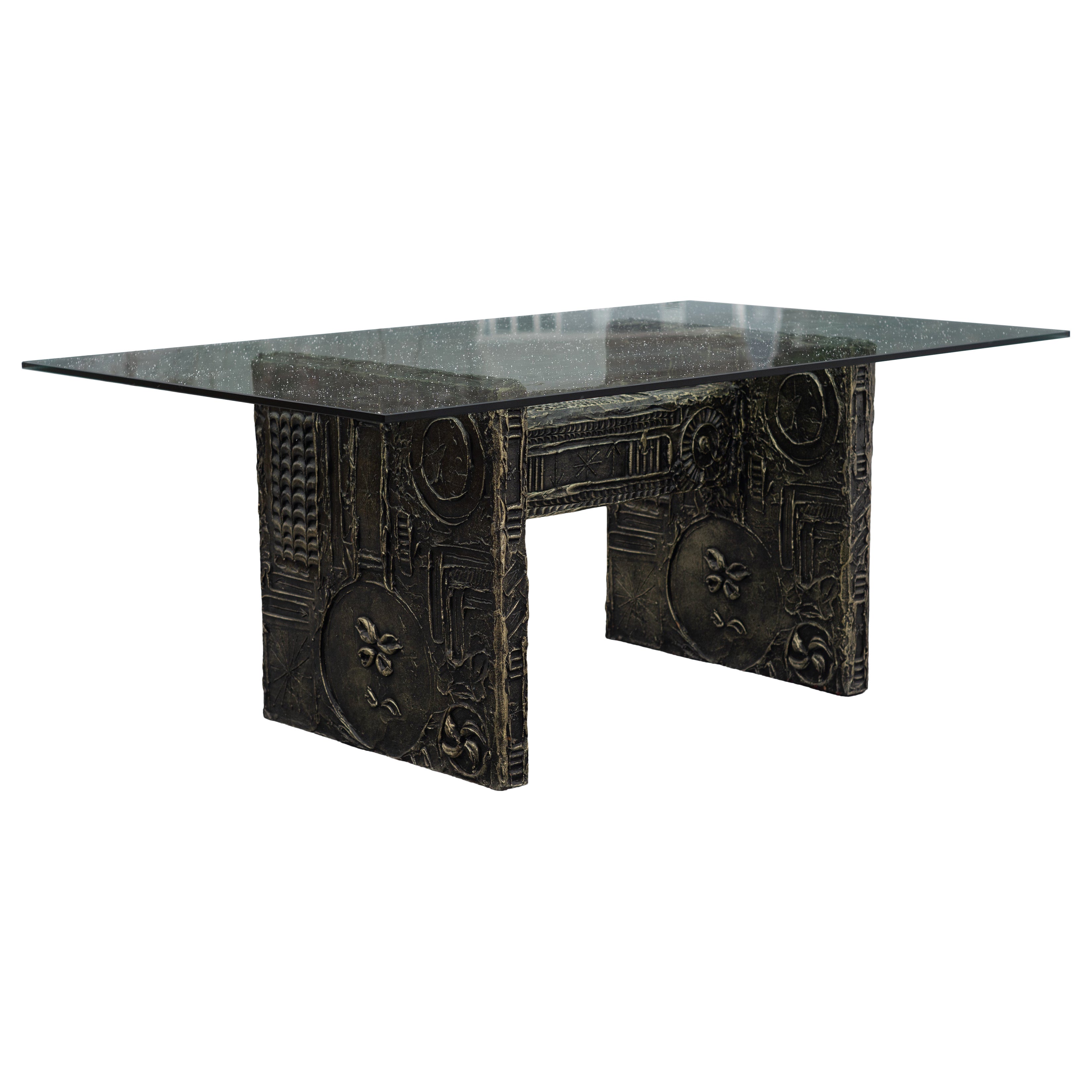 Adrian Pearsall for Craft Associates Brutalist Resin 
Glass Dining Table For Sale
