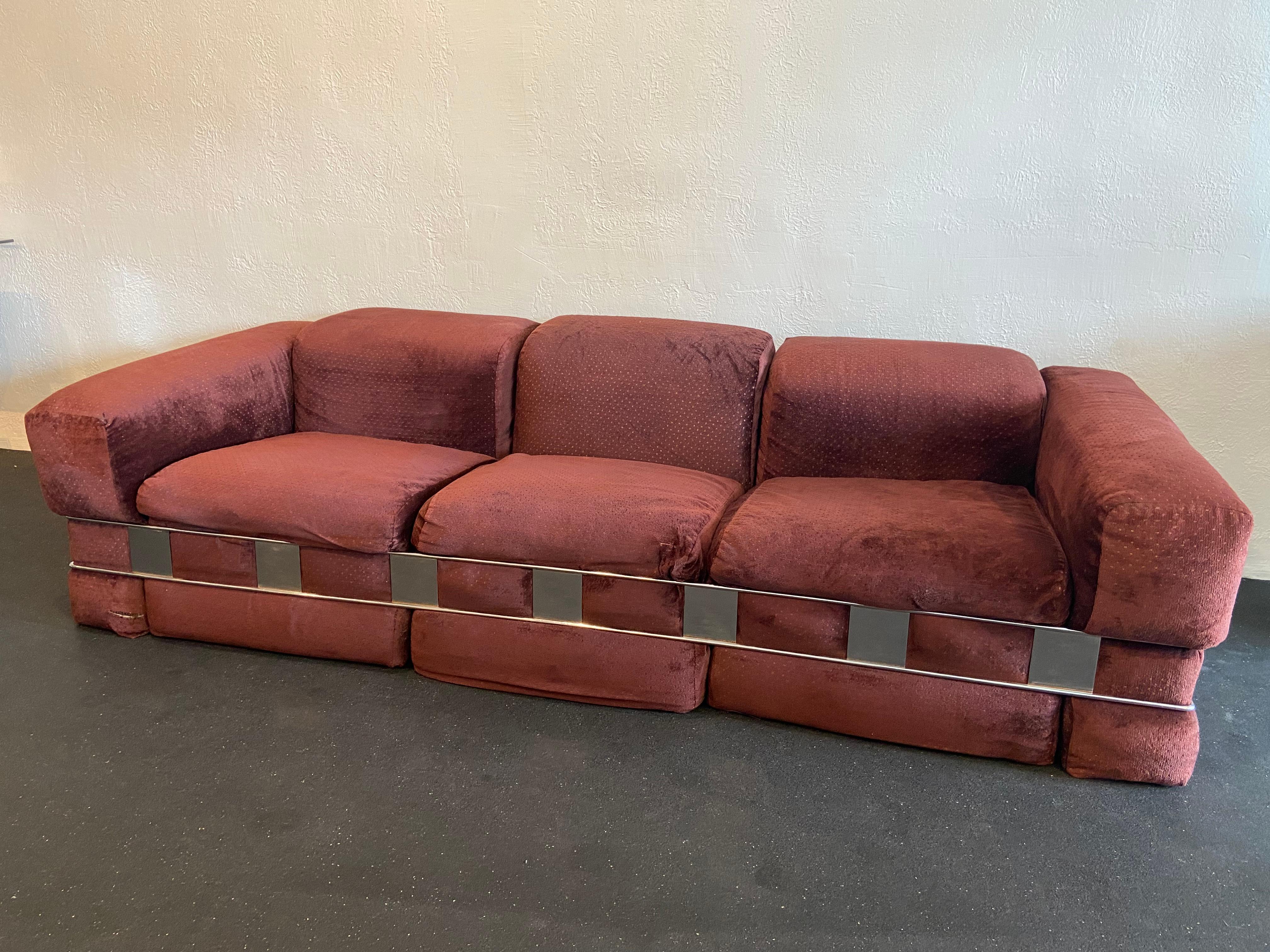 Mid-Century Modern Adrian Pearsall For Craft Associates Chrome Caged Sofa