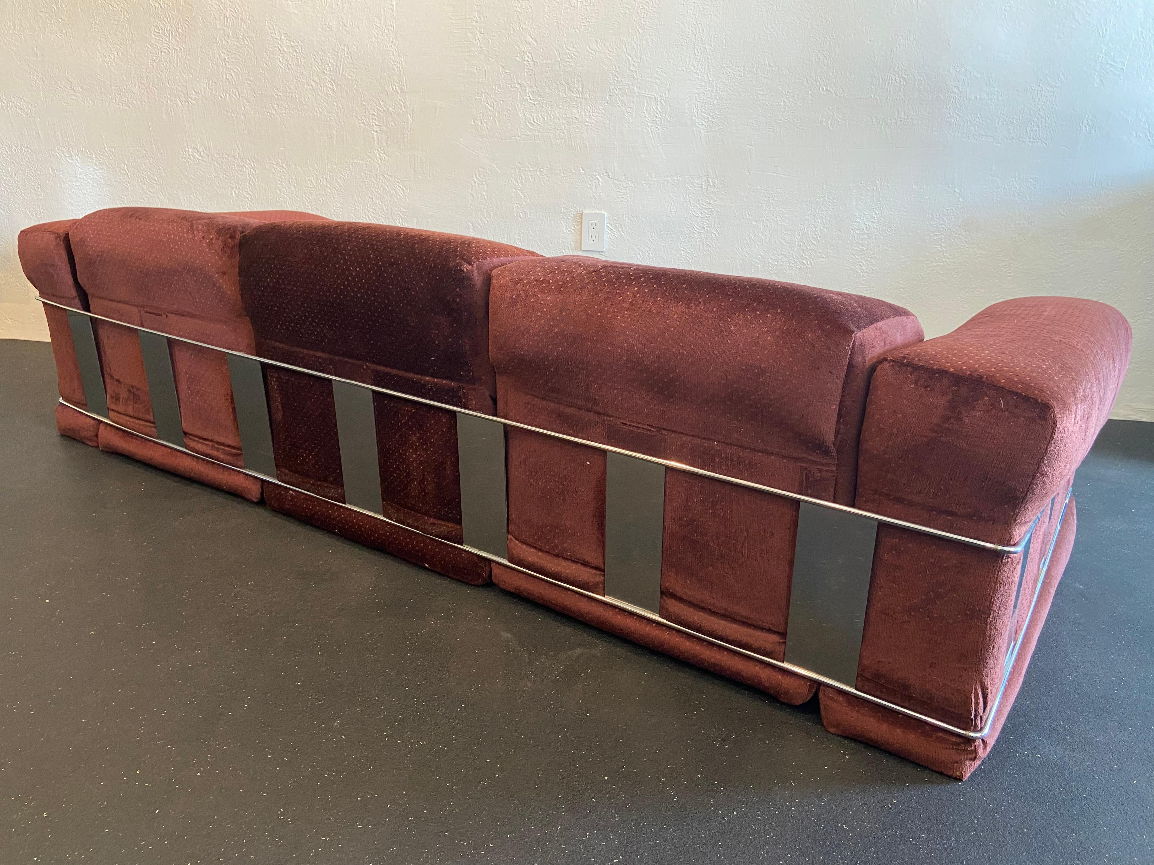 North American Adrian Pearsall For Craft Associates Chrome Caged Sofa