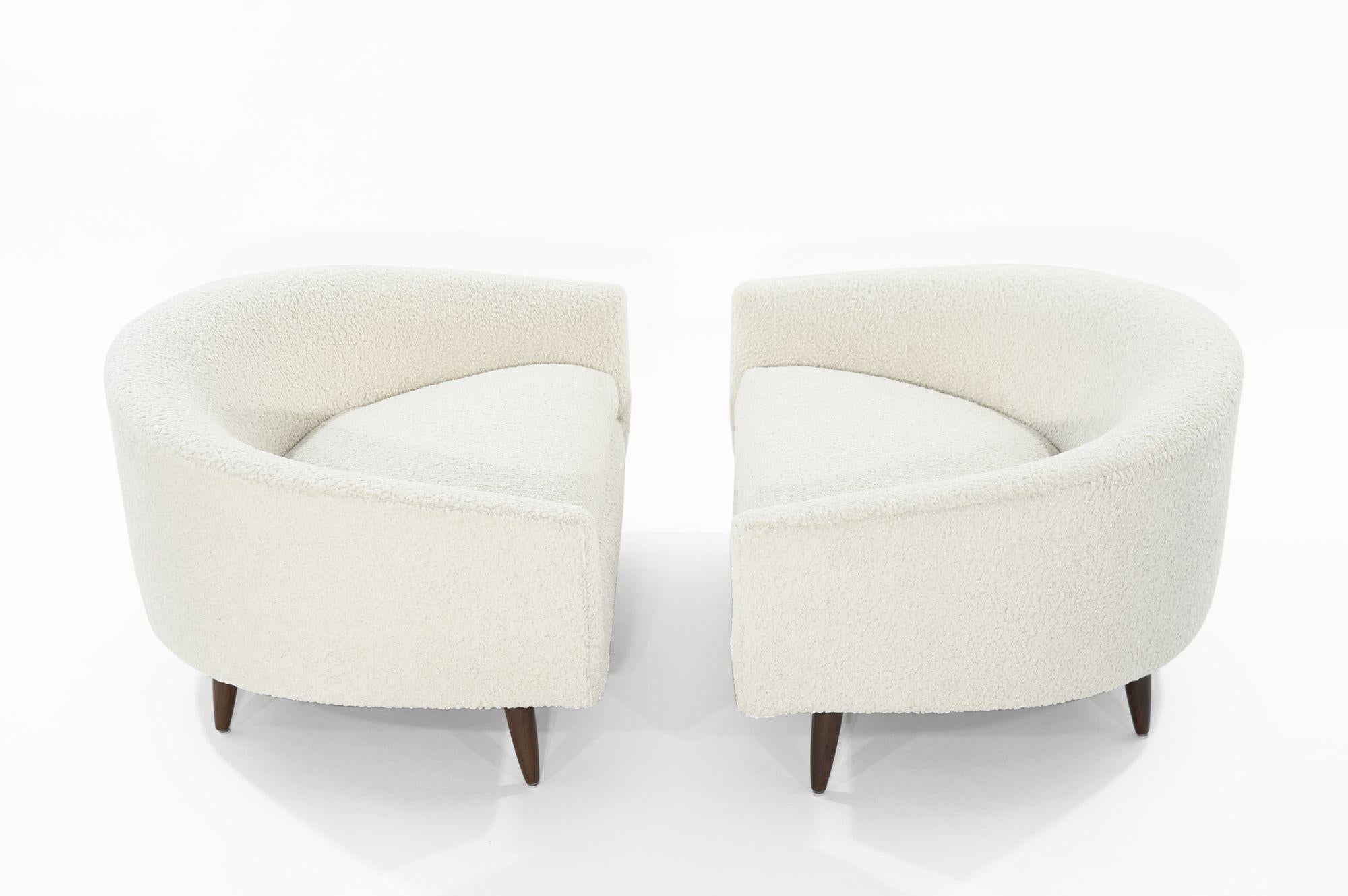 American Adrian Pearsall for Craft Associates Cloud Lounges in Bouclé, Model 1415