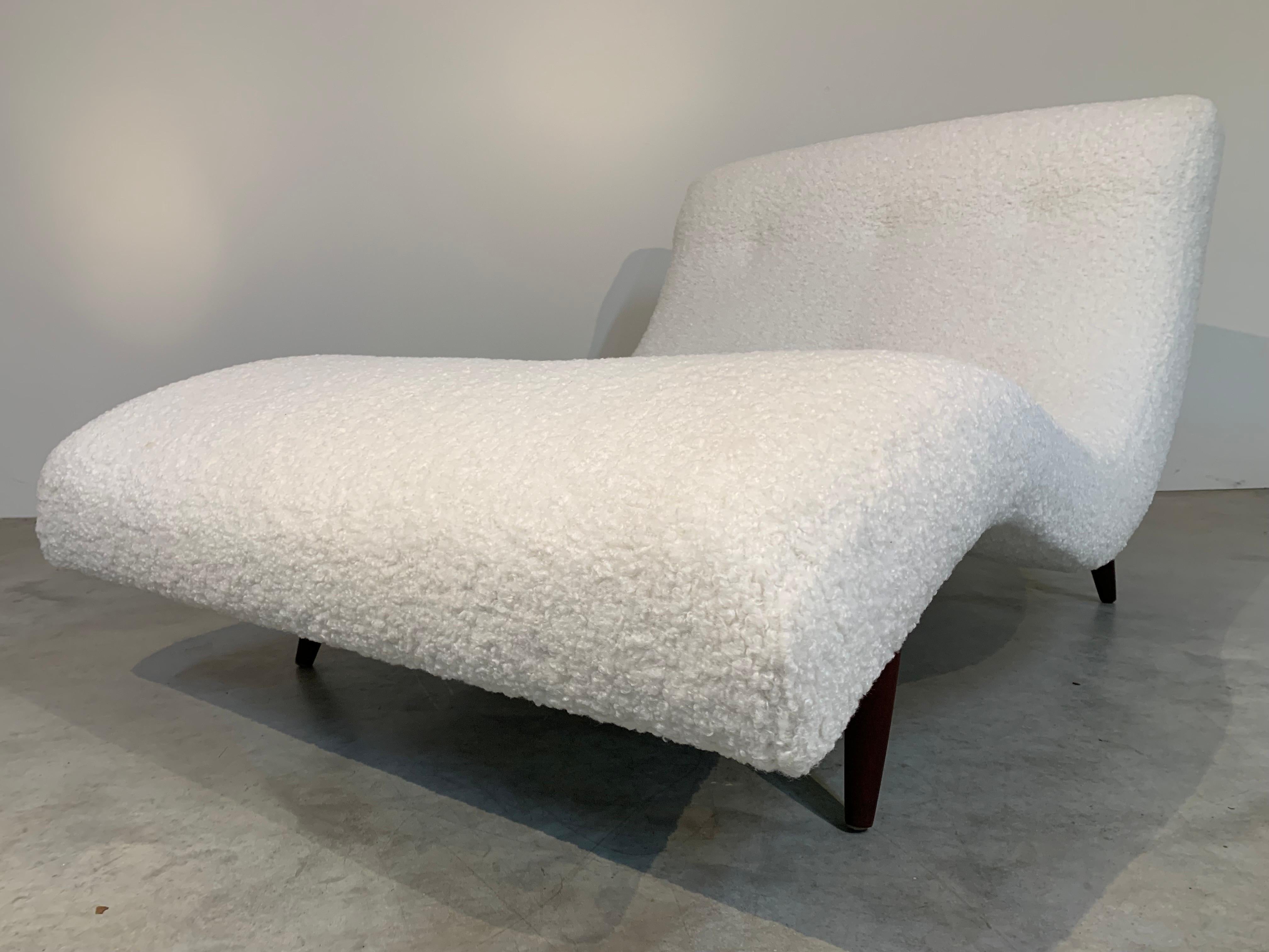 Mid-20th Century Adrian Pearsall for Craft Associates Double Wave Chaise in Fresh Boucle