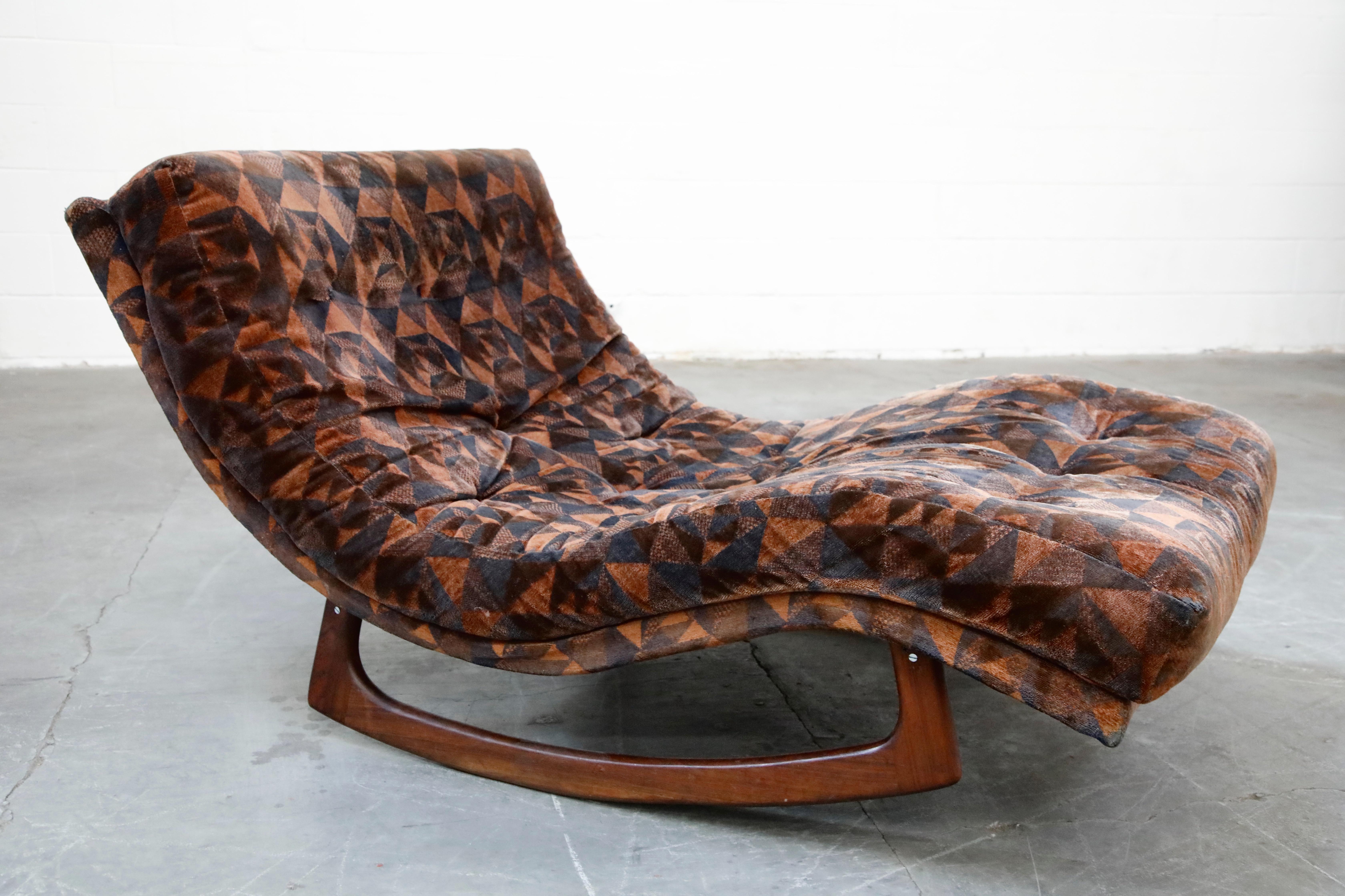 American Adrian Pearsall for Craft Associates Double Wide Rocking Chaise, 1960s, Signed