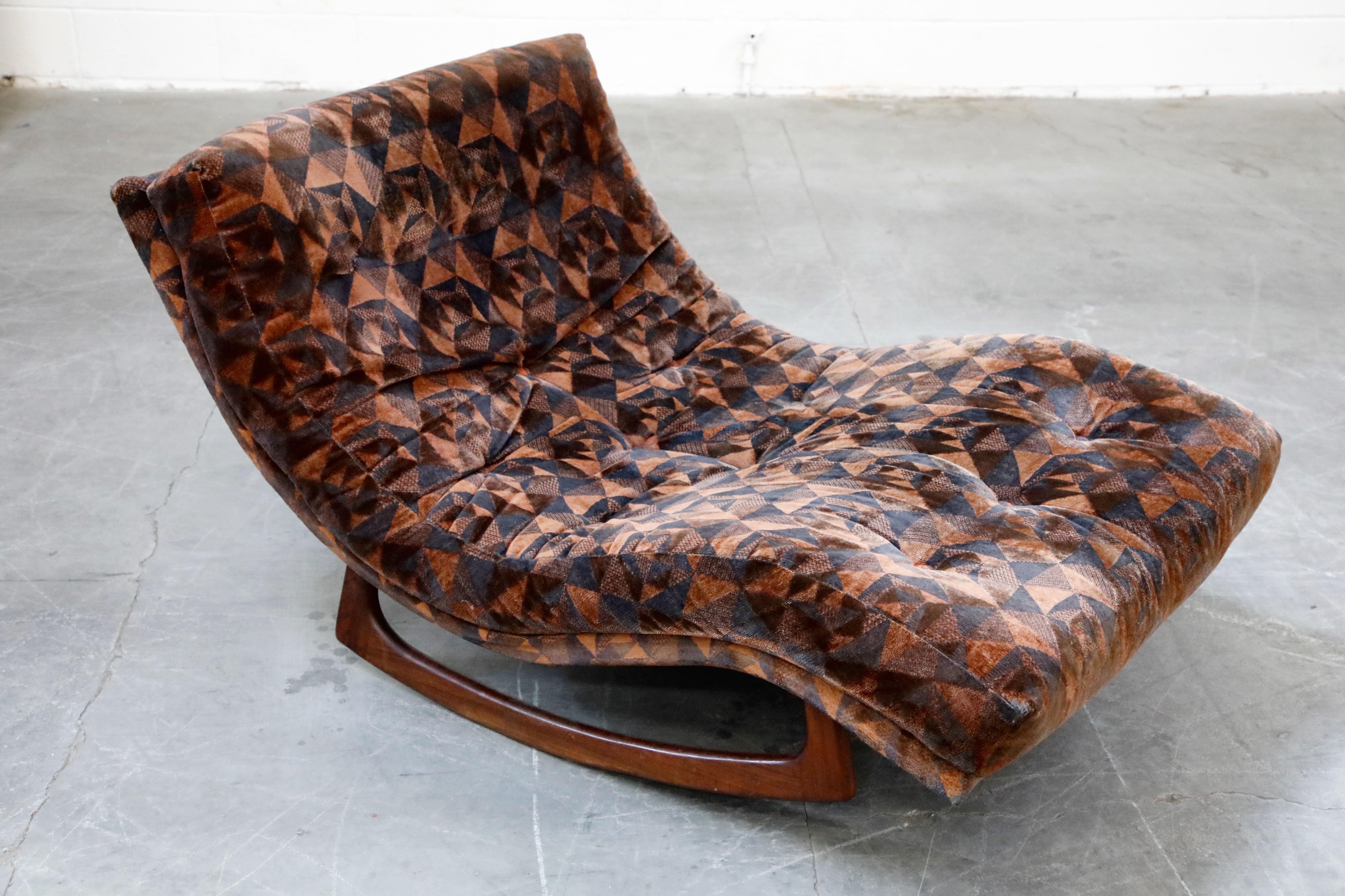 Adrian Pearsall for Craft Associates Double Wide Rocking Chaise, 1960s, Signed In Good Condition In Los Angeles, CA