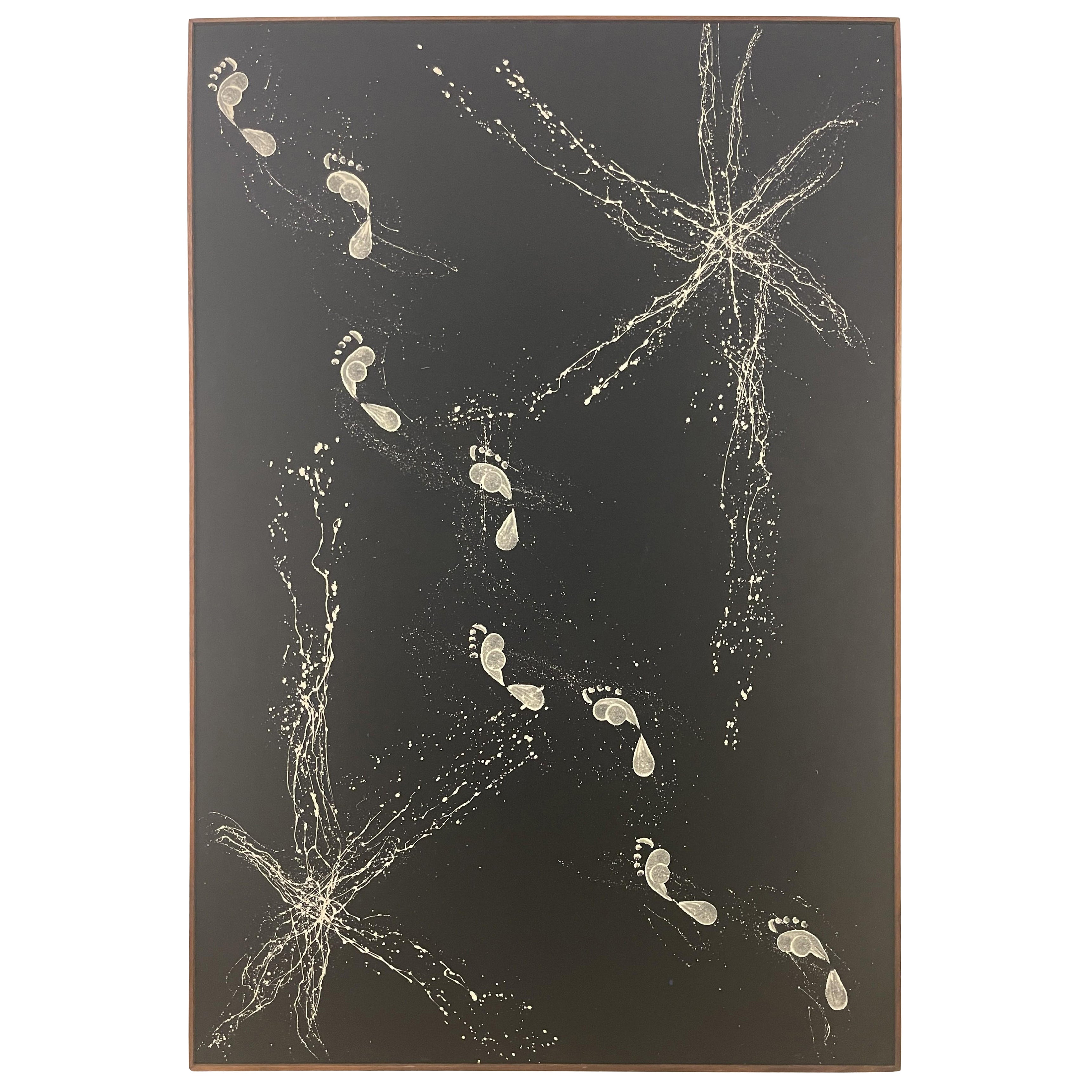 Adrian Pearsall for Craft Associates Framed Wall Hanging Titled: "Love in Space" en vente