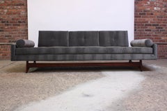 Adrian Pearsall for Craft Associates 'Gondola' Sofa in Walnut and Velvet