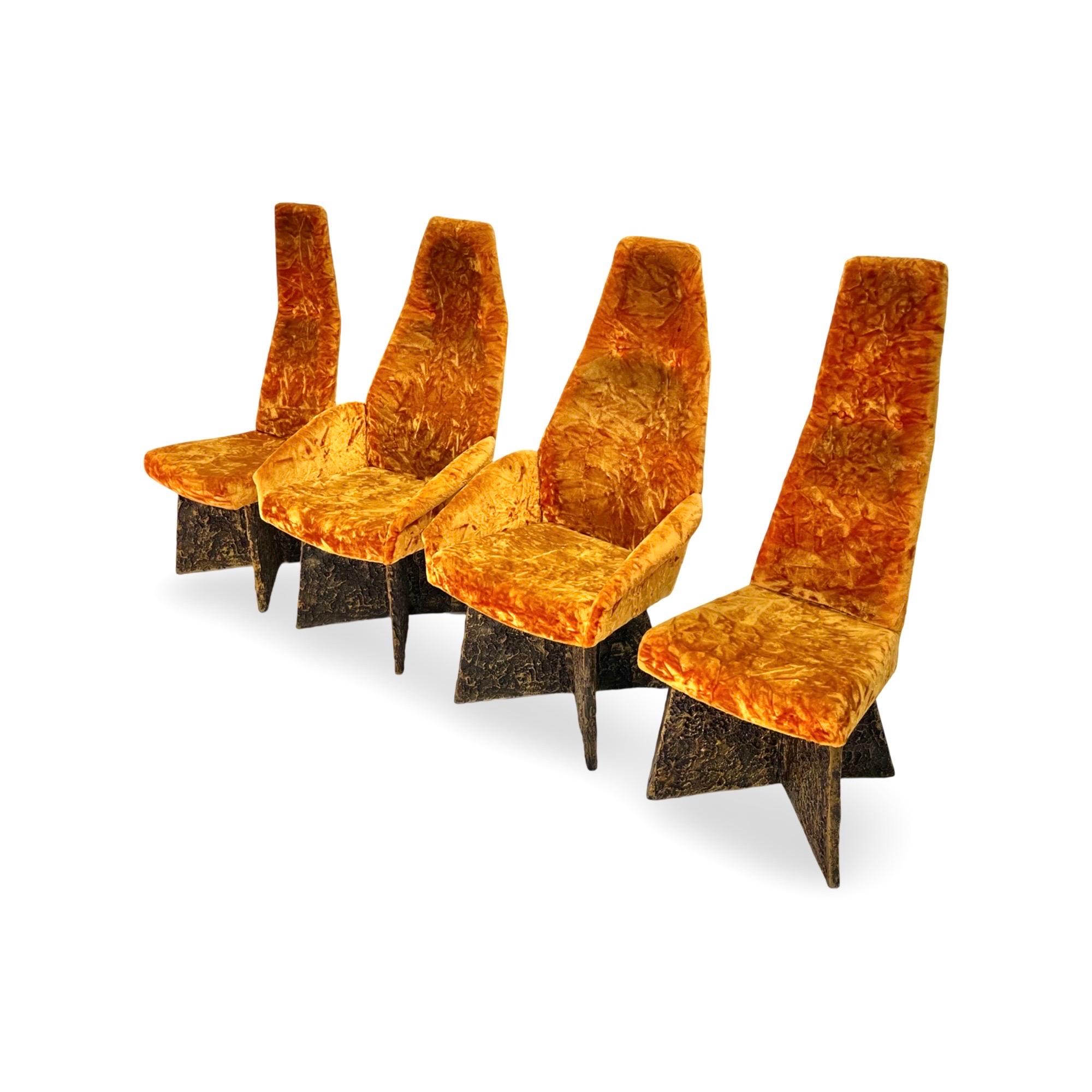 American Adrian Pearsall for Craft Associates Goop Brutalist Set of 4 Dining Chairs 1970s