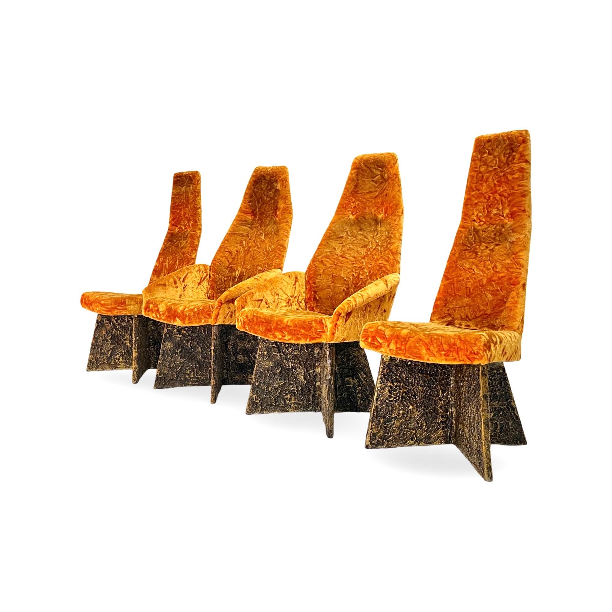 Adrian Pearsall for Craft Associates Goop Brutalist Set of 4 Dining Chairs 1970s In Good Condition In Denville, NJ