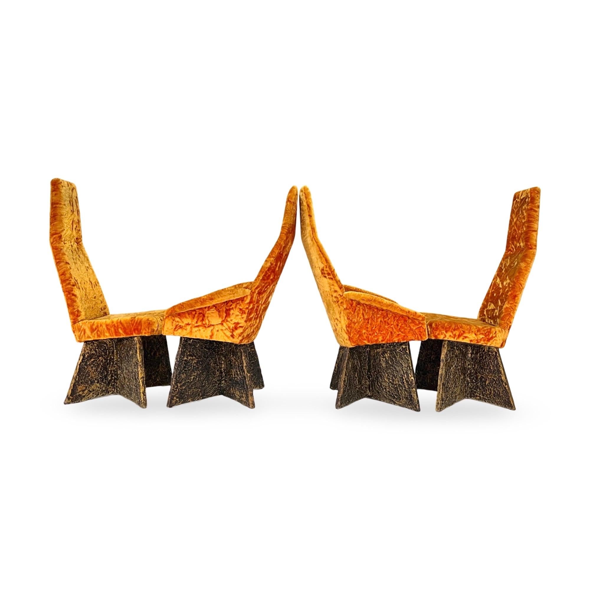 20th Century Adrian Pearsall for Craft Associates Goop Brutalist Set of 4 Dining Chairs 1970s