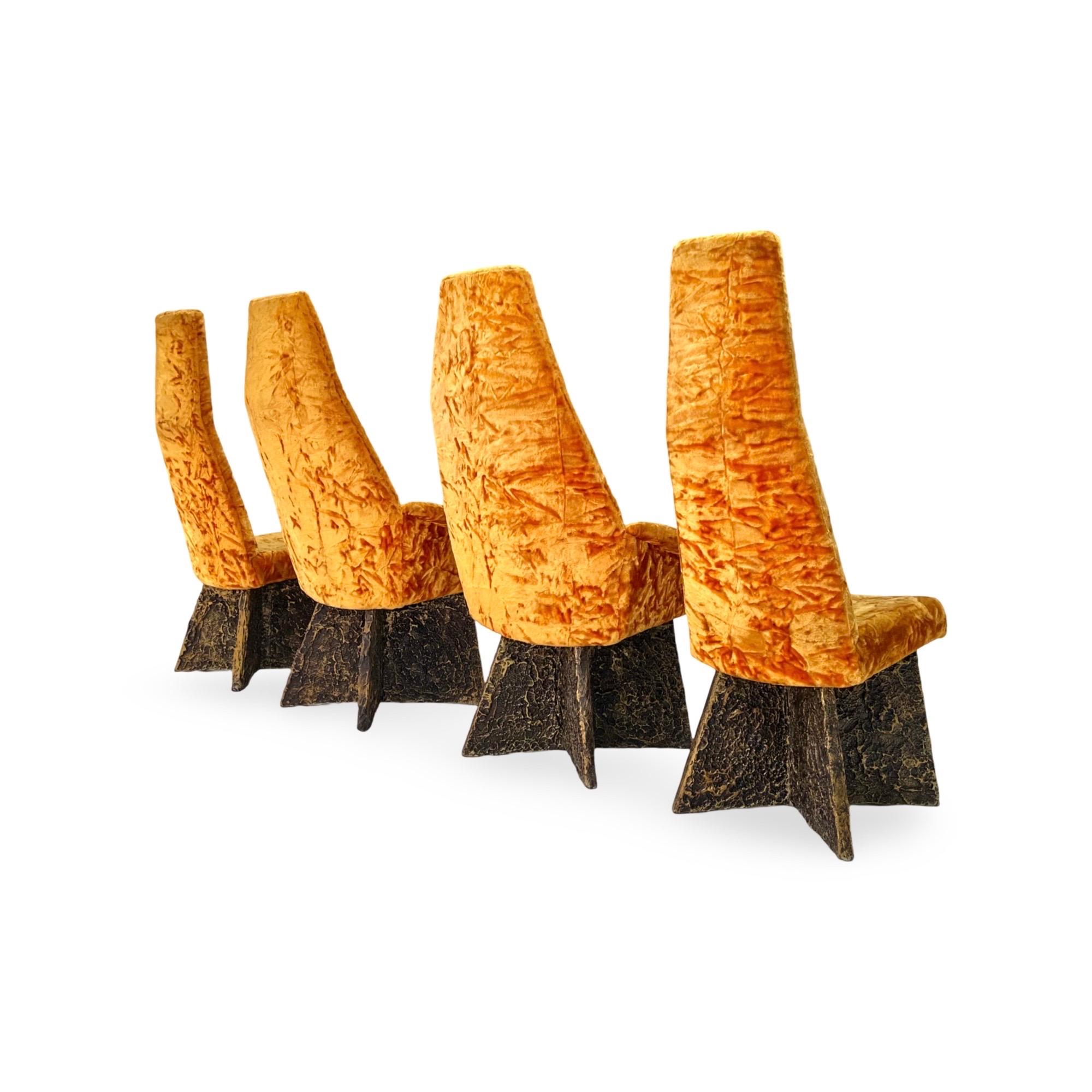 Adrian Pearsall for Craft Associates Goop Brutalist Set of 4 Dining Chairs 1970s 1