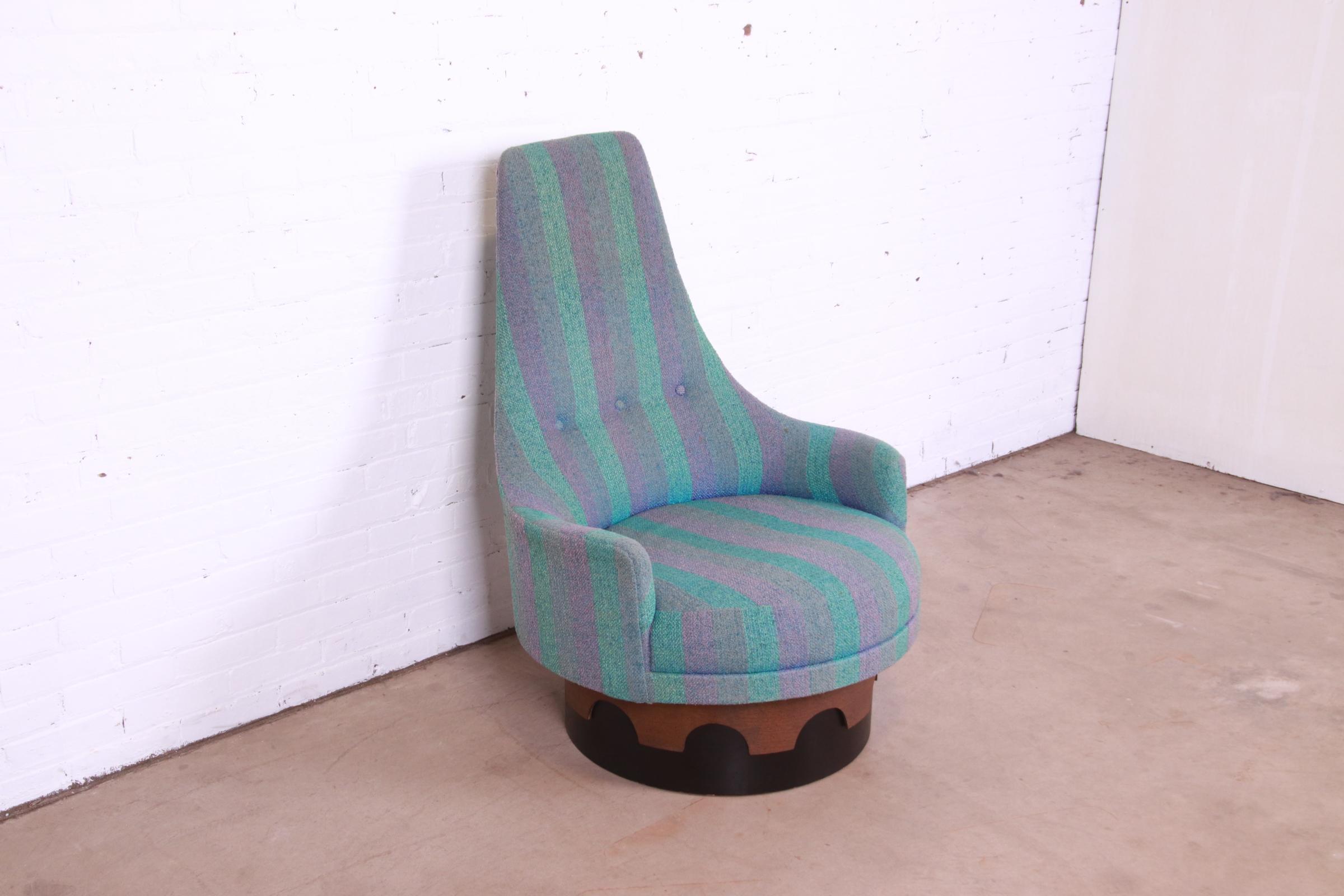 Mid-20th Century Adrian Pearsall for Craft Associates High Back Swivel Lounge Chair, 1960s