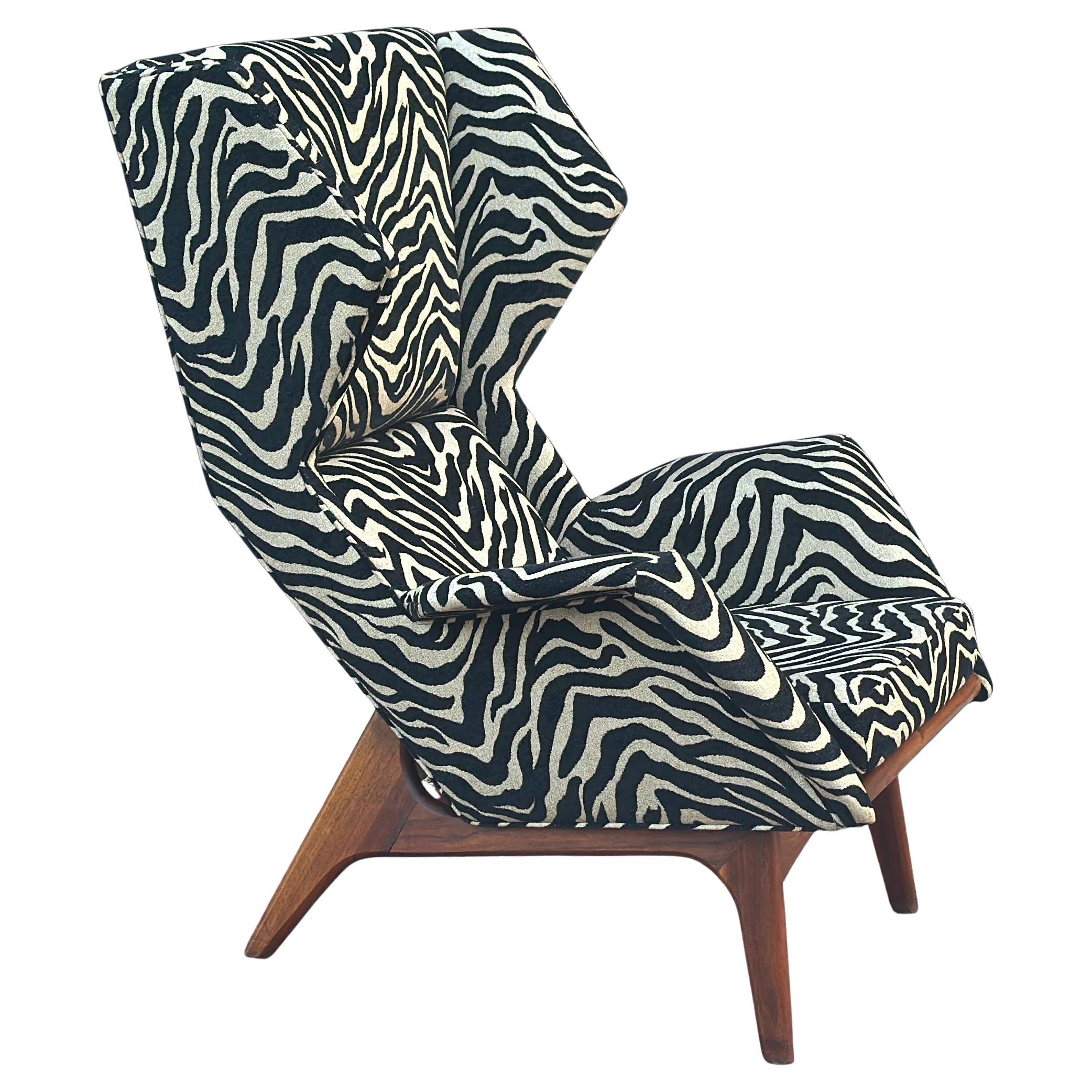 Adrian Pearsall for Craft Associates Inc. Model 2206 Sculptural Wing Chair For Sale