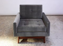 Adrian Pearsall for Craft Associates Lounge Chair in Walnut and Velvet