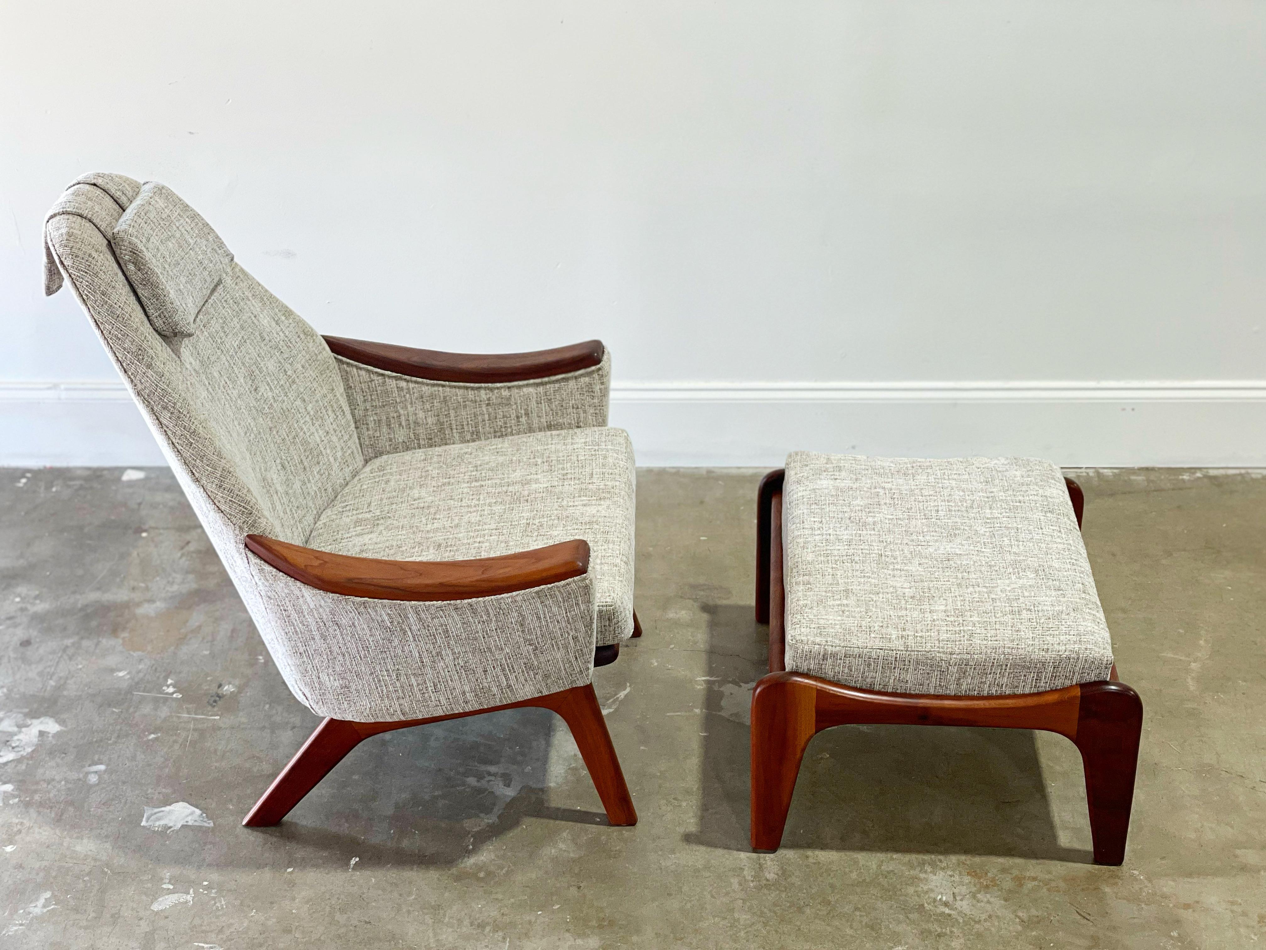 Adrian Pearsall for Craft Associates Lounge Chair + Ottoman, Fully Restored 8