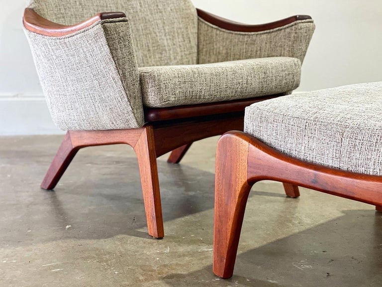 Mid-20th Century Adrian Pearsall for Craft Associates Lounge Chair + Ottoman, Fully Restored