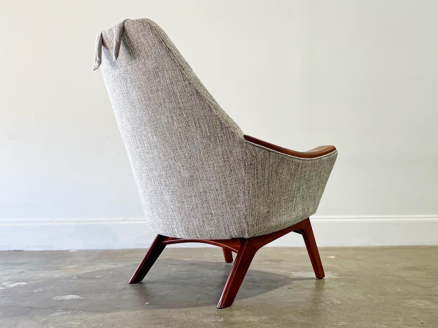 Upholstery Adrian Pearsall for Craft Associates Lounge Chair + Ottoman, Fully Restored