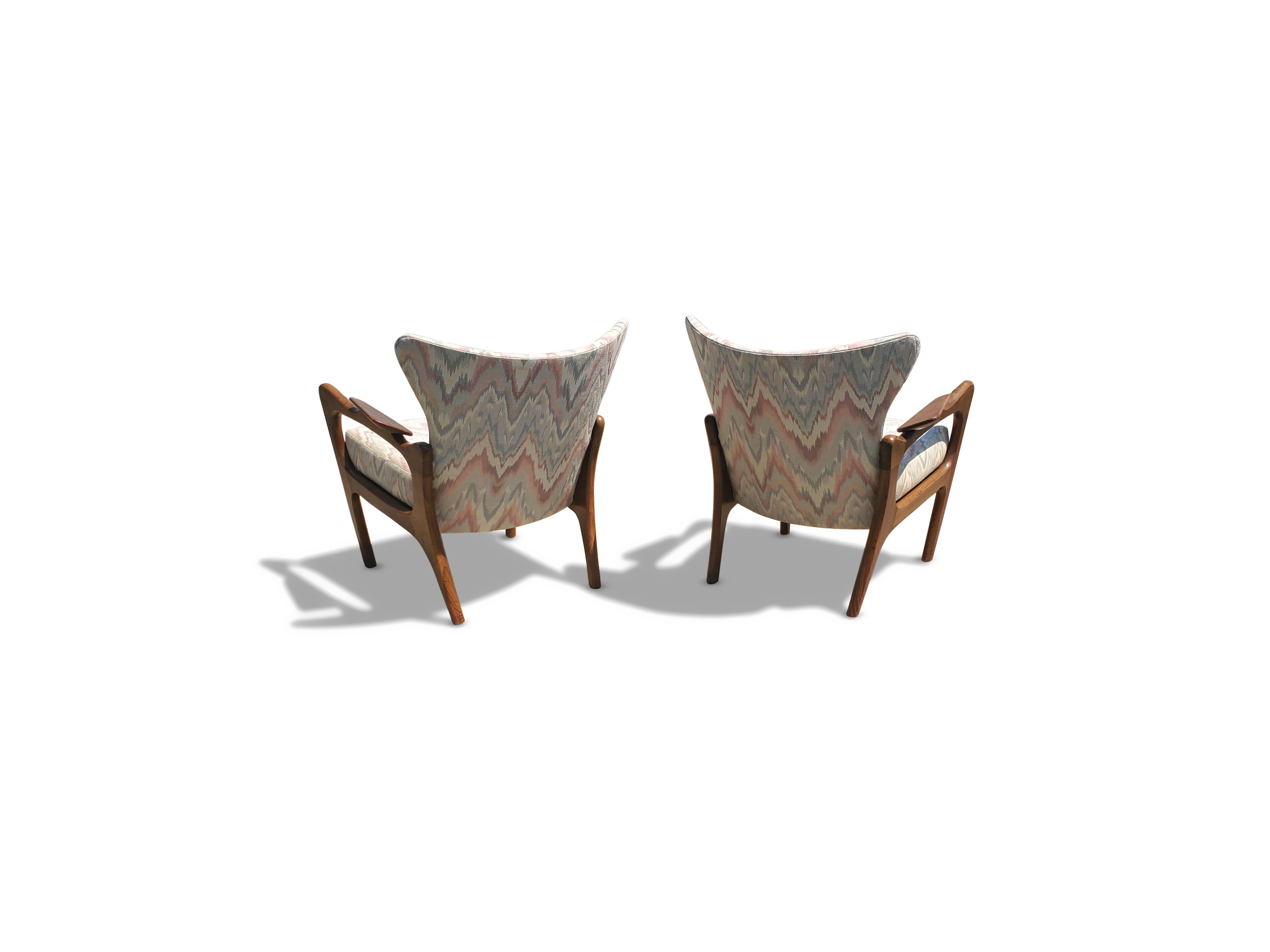 Adrian Pearsall for Craft Associates Lounge Chairs For Sale 1