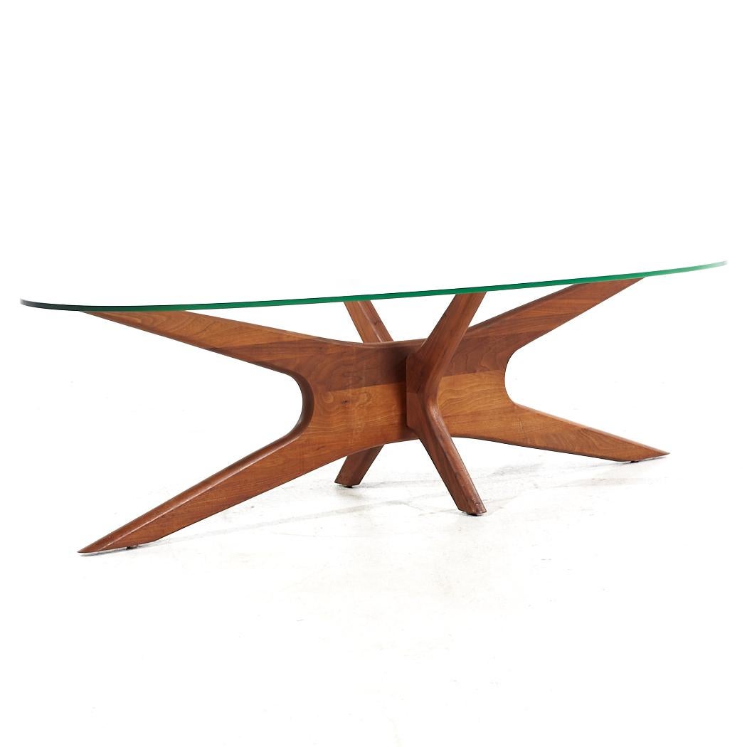 Adrian Pearsall for Craft Associates MCM Jacks Walnut Surfboard Coffee Table In Good Condition For Sale In Countryside, IL