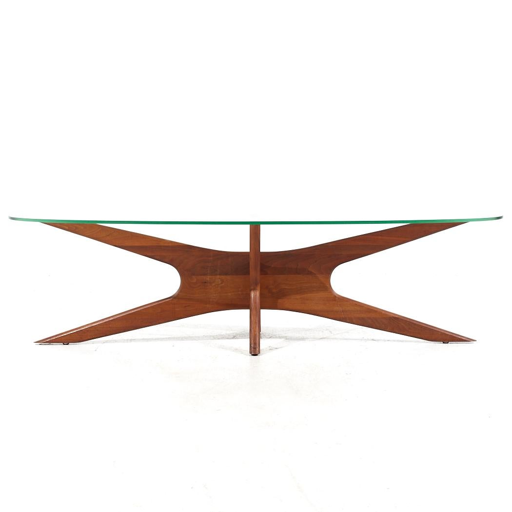 Late 20th Century Adrian Pearsall for Craft Associates MCM Jacks Walnut Surfboard Coffee Table For Sale