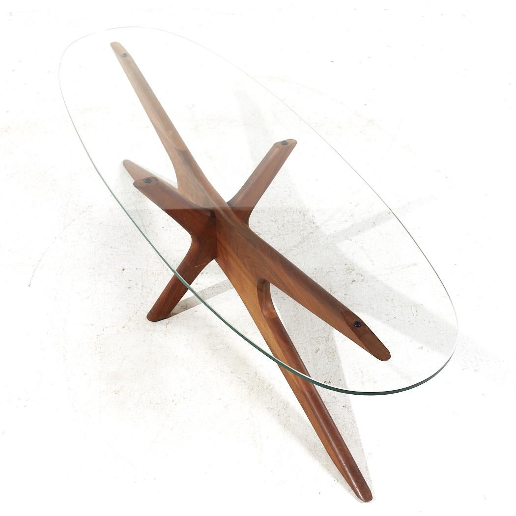 Adrian Pearsall for Craft Associates MCM Jacks Walnut Surfboard Coffee Table For Sale 2
