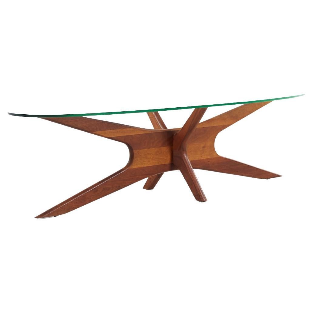 Adrian Pearsall for Craft Associates MCM Jacks Walnut Surfboard Coffee Table For Sale