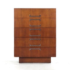 Adrian Pearsall for Craft Associates MCM Walnut and Chrome Highboy Dresser