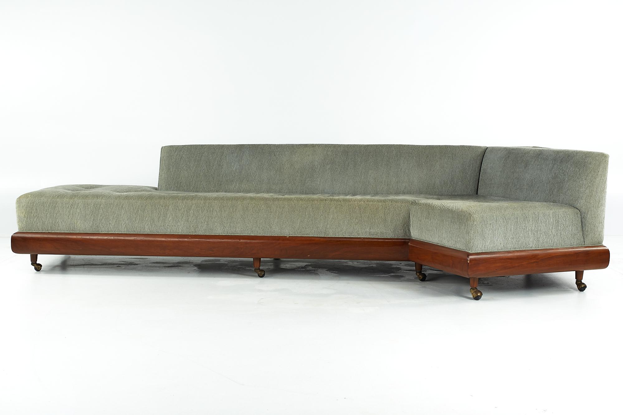 Adrian Pearsall for Craft Associates midcentury 2300-S walnut boomerang sofa.

This sofa measures: 126 wide x 67 deep x 28 inches high, with a seat height of 18 inches.

All pieces of furniture can be had in what we call restored vintage