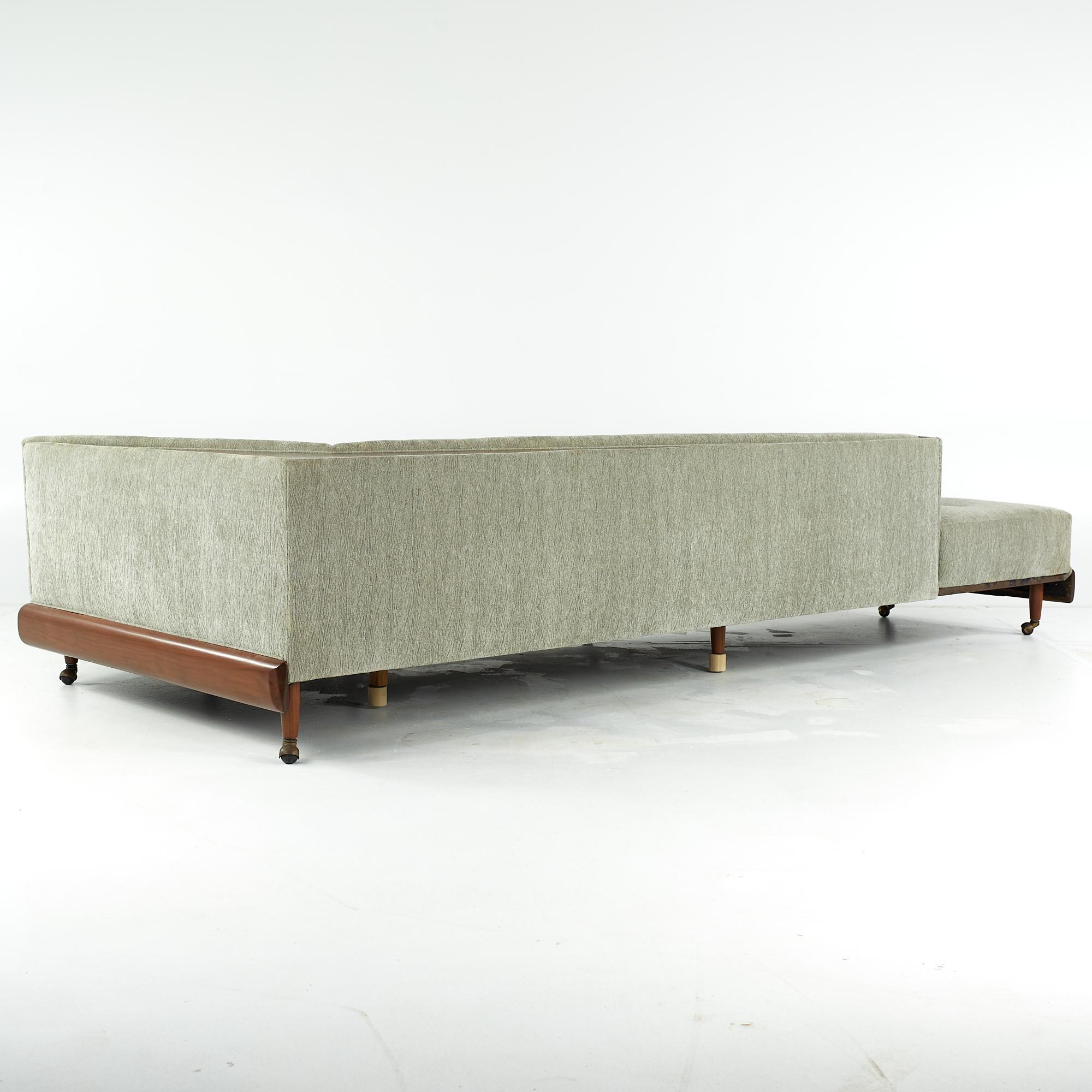 American Adrian Pearsall for Craft Associates Mid Century 2300-S Walnut Boomerang Sofa For Sale