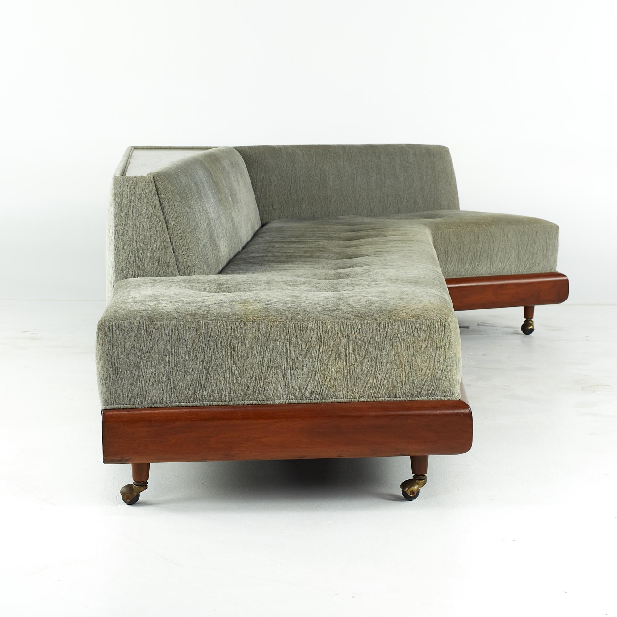 Late 20th Century Adrian Pearsall for Craft Associates Mid Century 2300-S Walnut Boomerang Sofa For Sale