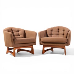Adrian Pearsall for Craft Associates Mid Century Barrel Lounge Chairs - Pair