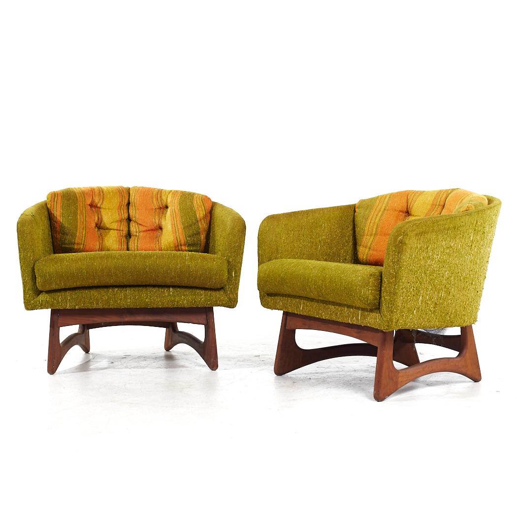 Mid-Century Modern Adrian Pearsall for Craft Associates Mid Century Barrel Lounge Chairs - Pair For Sale