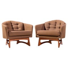 Adrian Pearsall for Craft Associates Mid Century Barrel Lounge Chairs - Pair
