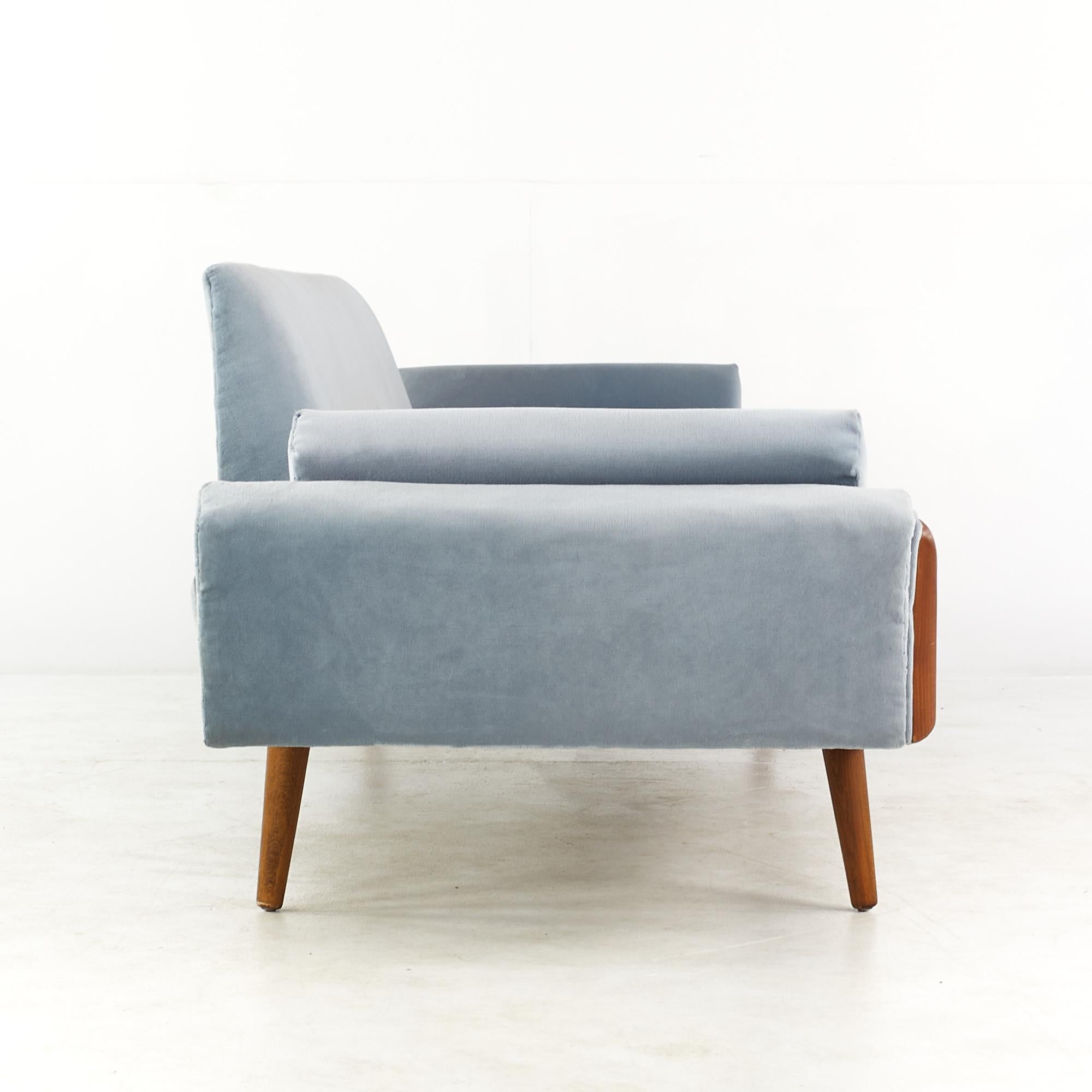 American Adrian Pearsall for Craft Associates Mid Century Blue Velvet Sofa
