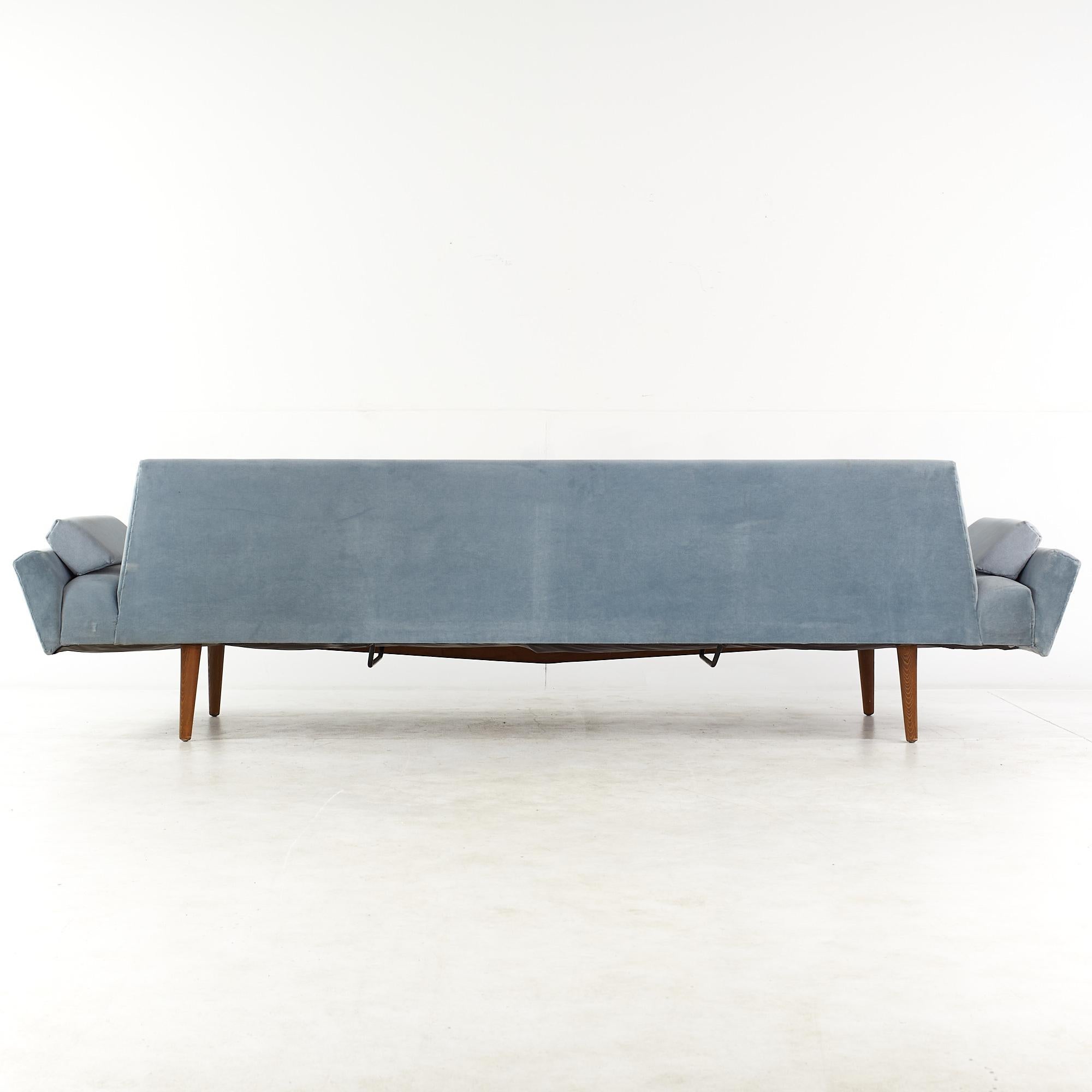 Late 20th Century Adrian Pearsall for Craft Associates Mid Century Blue Velvet Sofa