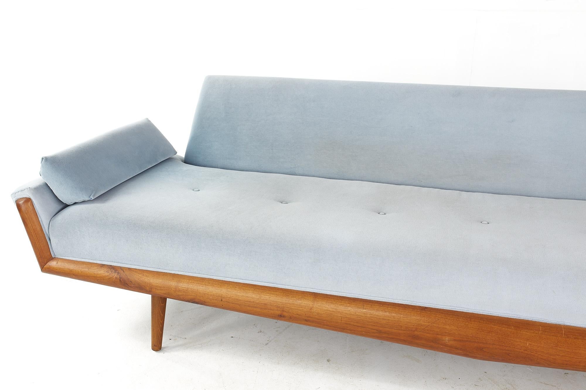 Upholstery Adrian Pearsall for Craft Associates Mid Century Blue Velvet Sofa