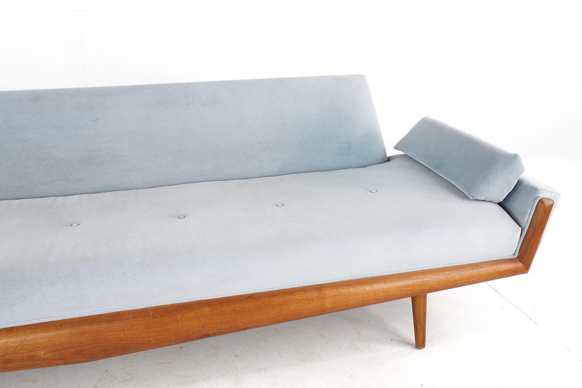 Adrian Pearsall for Craft Associates Mid Century Blue Velvet Sofa 2