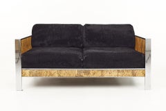 Adrian Pearsall for Craft Associates Mid Century Cork and Chrome Settee
