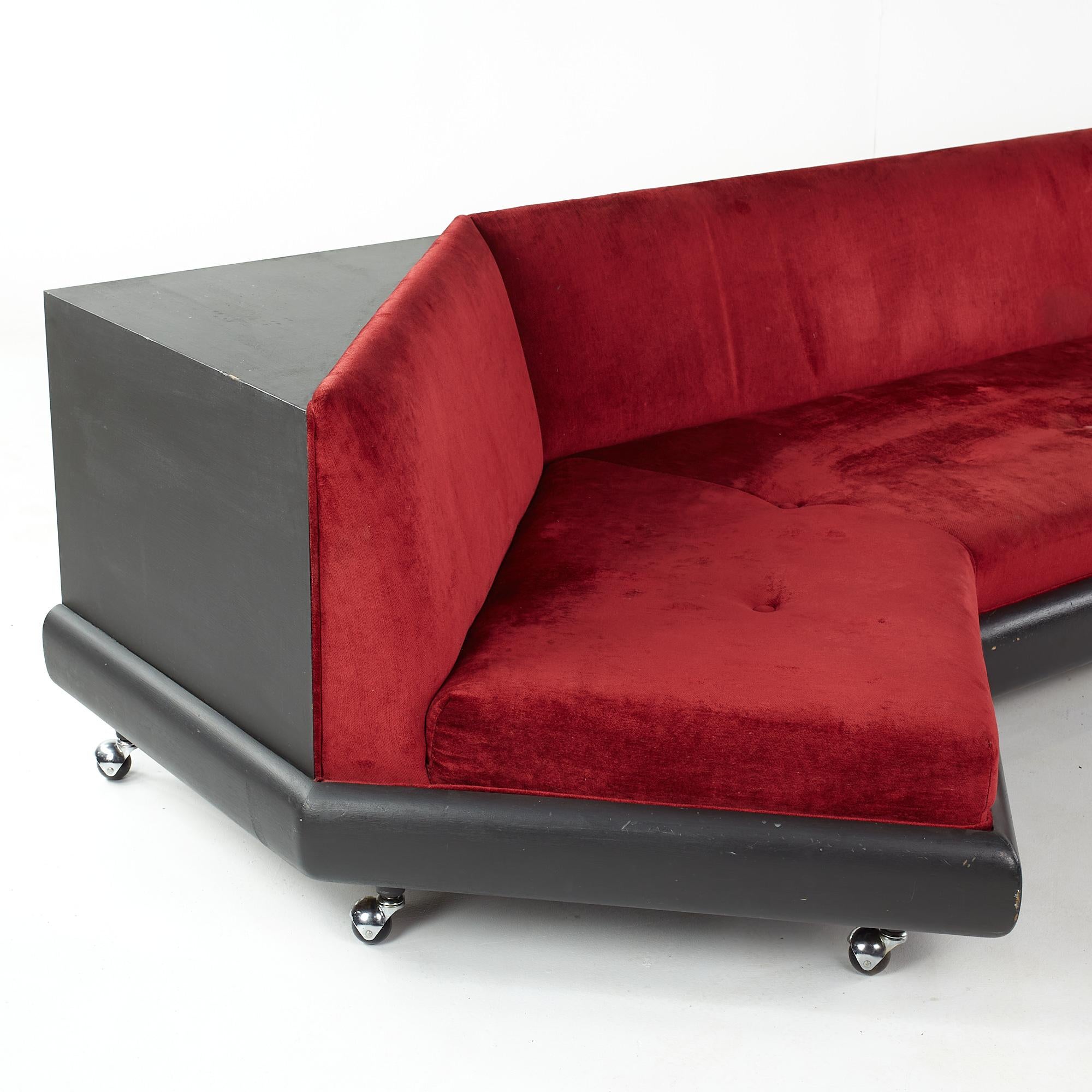 Late 20th Century Adrian Pearsall for Craft Associates Mid Century Ebonized Boomerang Sofa For Sale