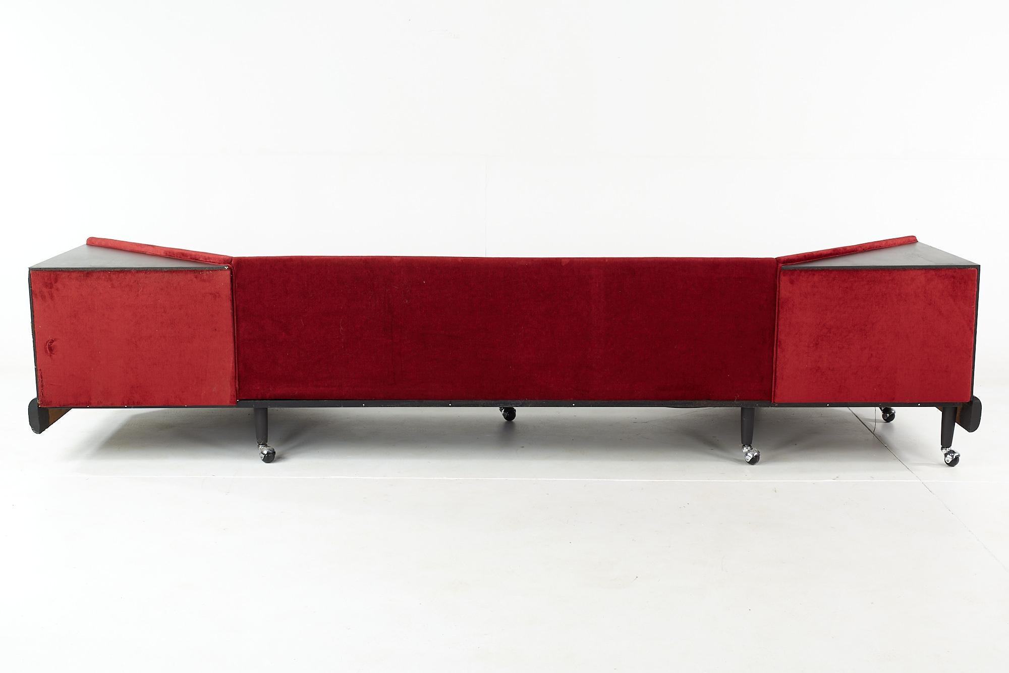 Adrian Pearsall for Craft Associates Mid Century Ebonized Boomerang Sofa For Sale 1