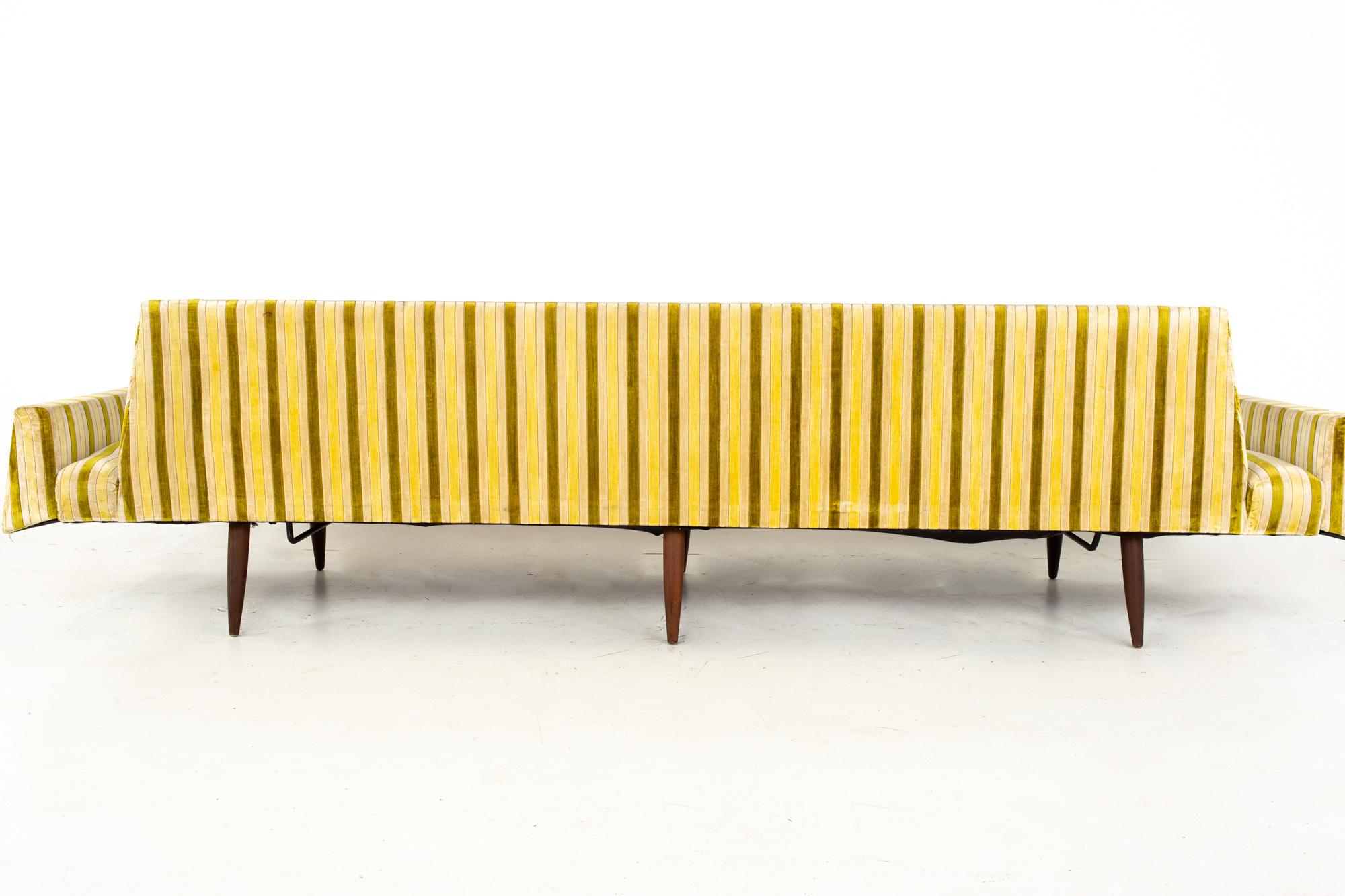 Adrian Pearsall for Craft Associates Mid Century Extra Long Walnut Gondola Sofa 6
