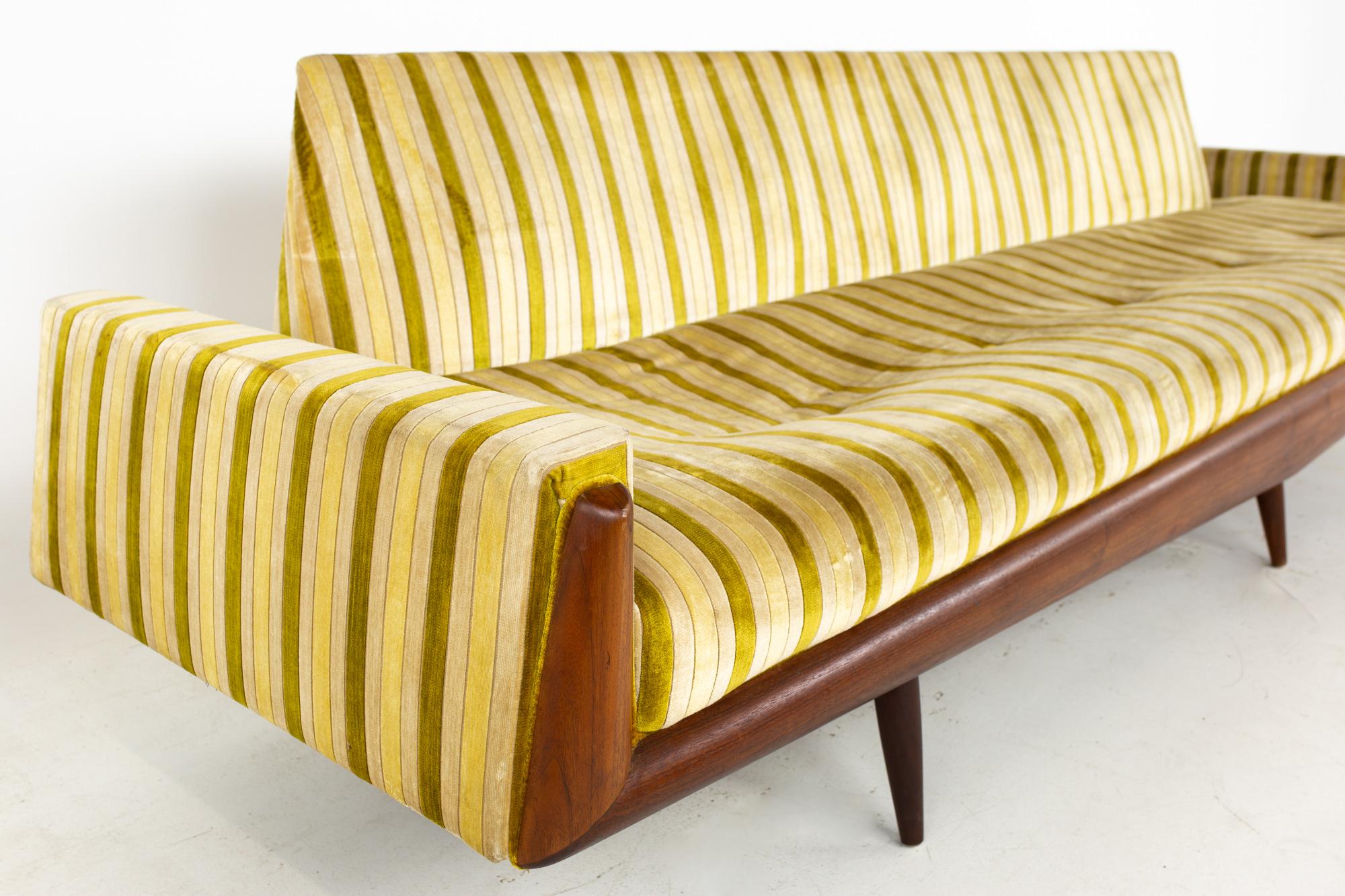 American Adrian Pearsall for Craft Associates Mid Century Extra Long Walnut Gondola Sofa