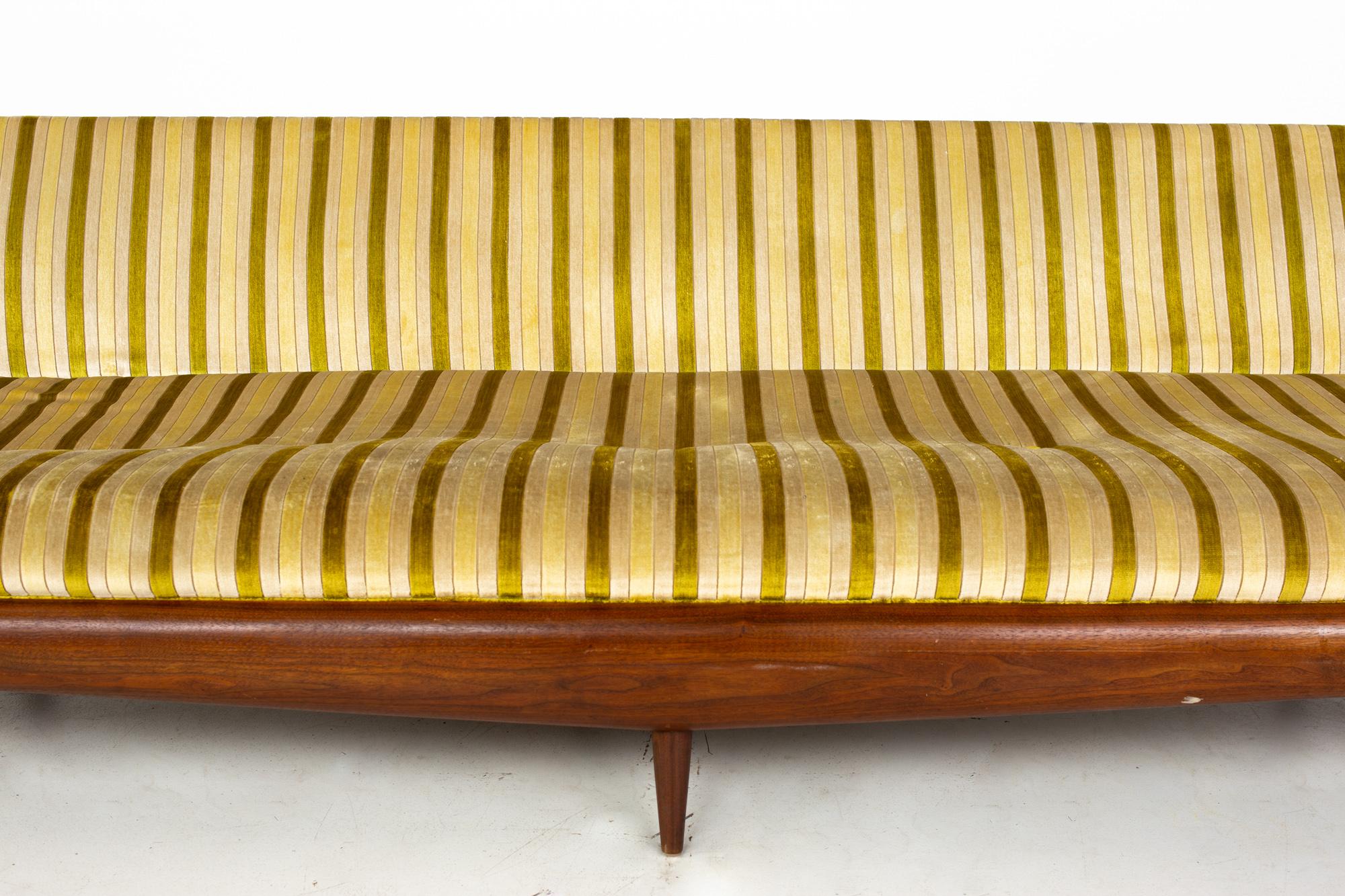 Late 20th Century Adrian Pearsall for Craft Associates Mid Century Extra Long Walnut Gondola Sofa