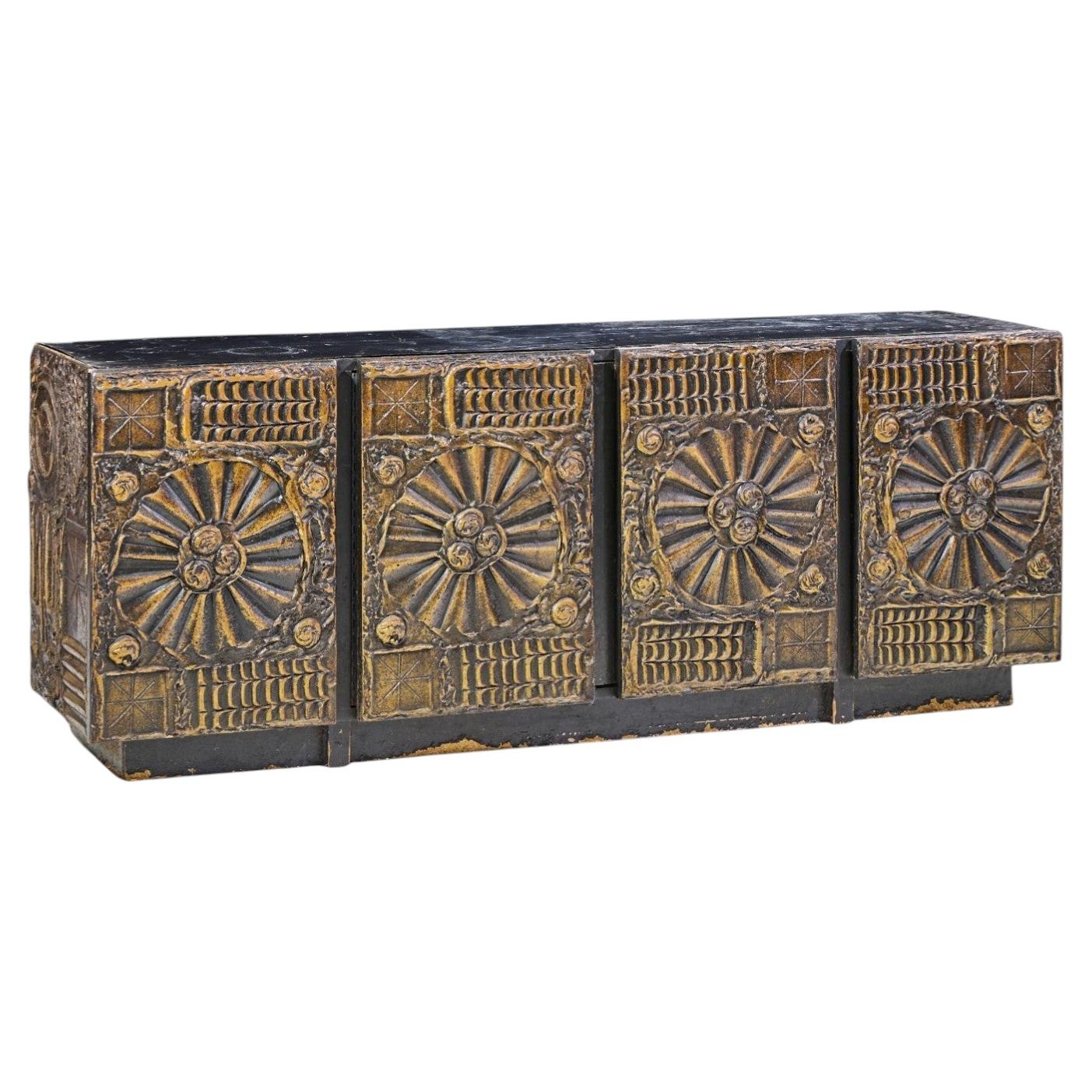 Adrian Pearsall for Craft Associates Mid Century Goop Brutalist Credenza For Sale